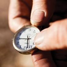 Use your analog watch as a compass. phm0312 saz26 md