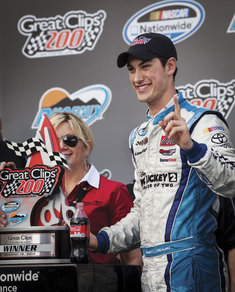 Great clips 200 winner Joey Logano in the winners circle