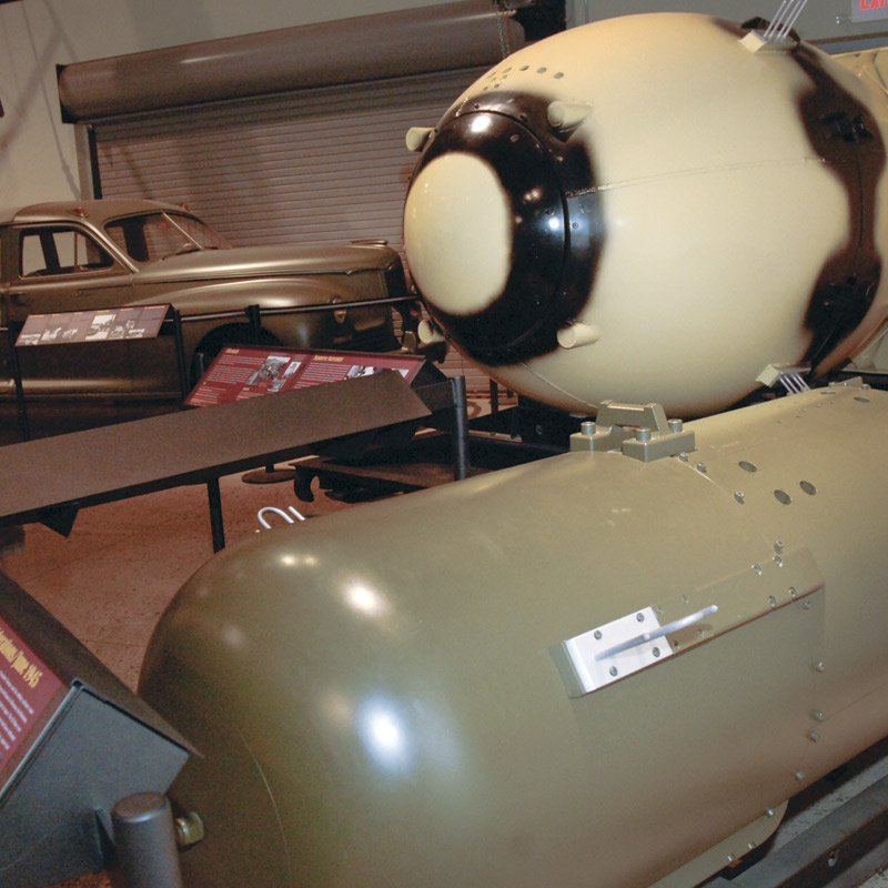 Fat Man and Little Boy bomb casings at the National Museum of Nuclear Science & History