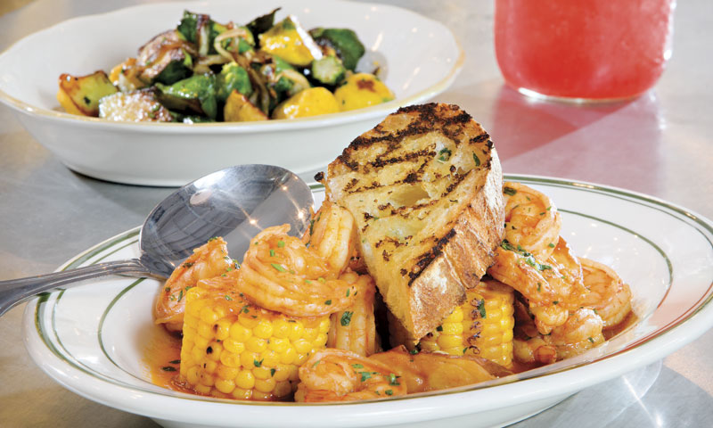 Cajun shrimp and toy box squash