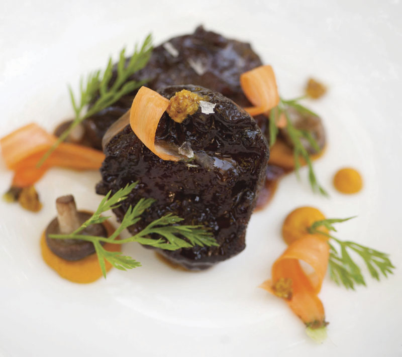 Photos by Laura Segall; Braised veal cheek