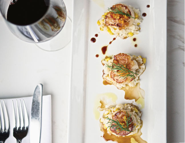 Seared scallops