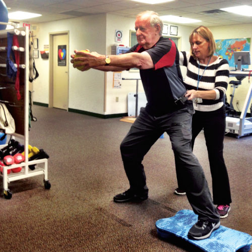 Ray with his physical therapist at CTN, Patty Briody