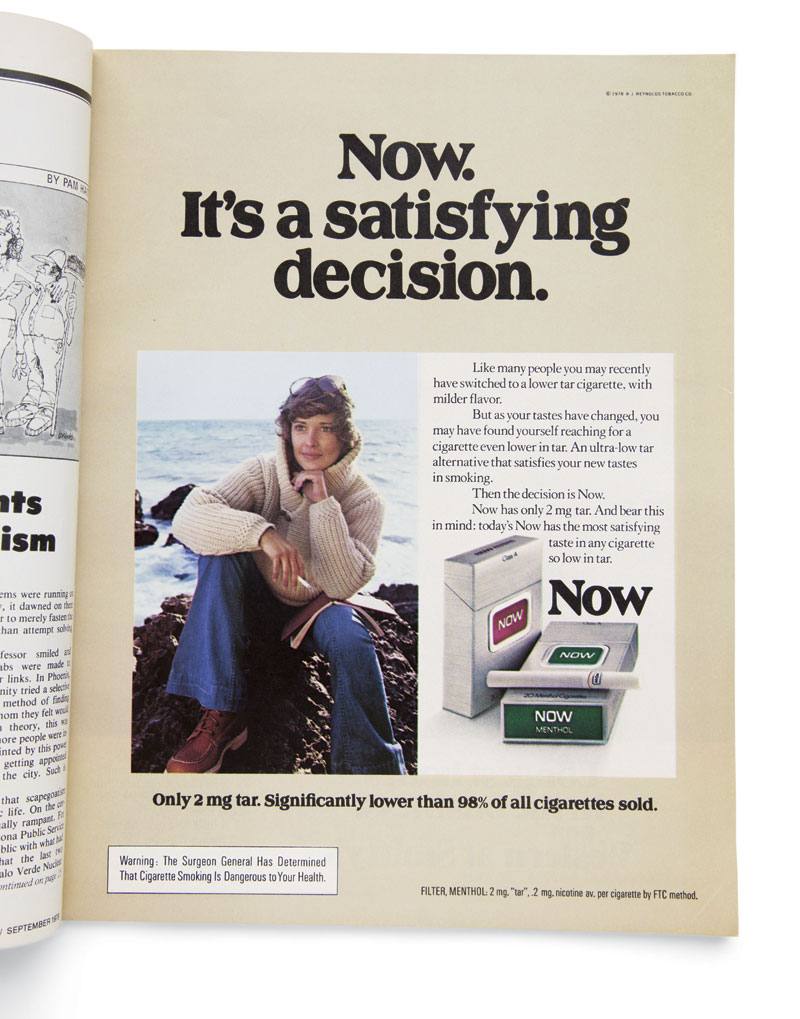 The self-actualization fantasy conjured in this cigarette ad  from a 1975 issue of PHOENIX magazine 