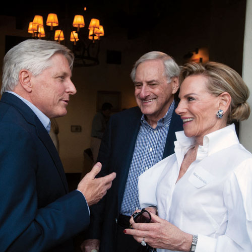 DuVal chats with Valley philanthropists Bob and Mary Ellen McKee. PHMFRED03