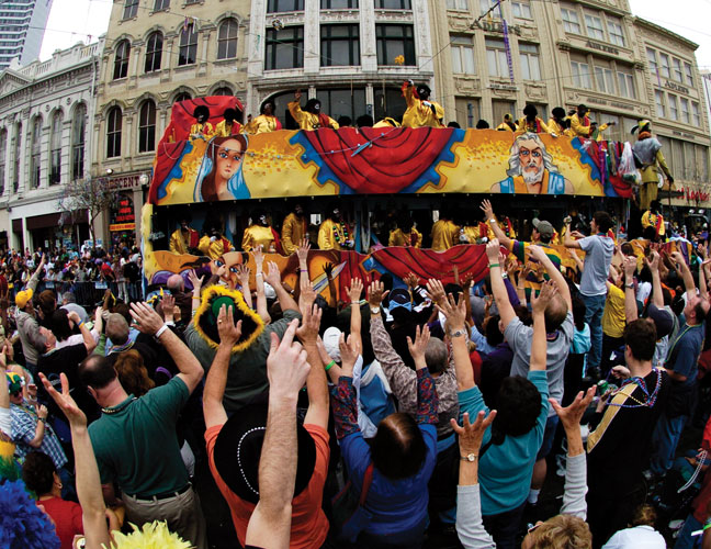photos courtesy NOLA CVB; Mardi Gras on Canal Street