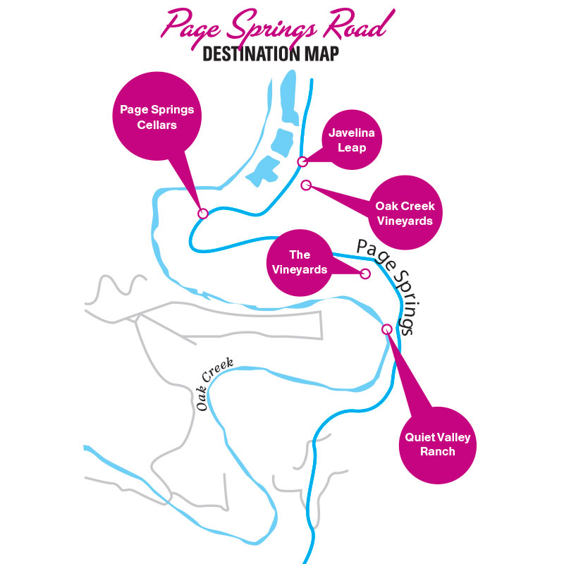 Page Springs Road Destination Map