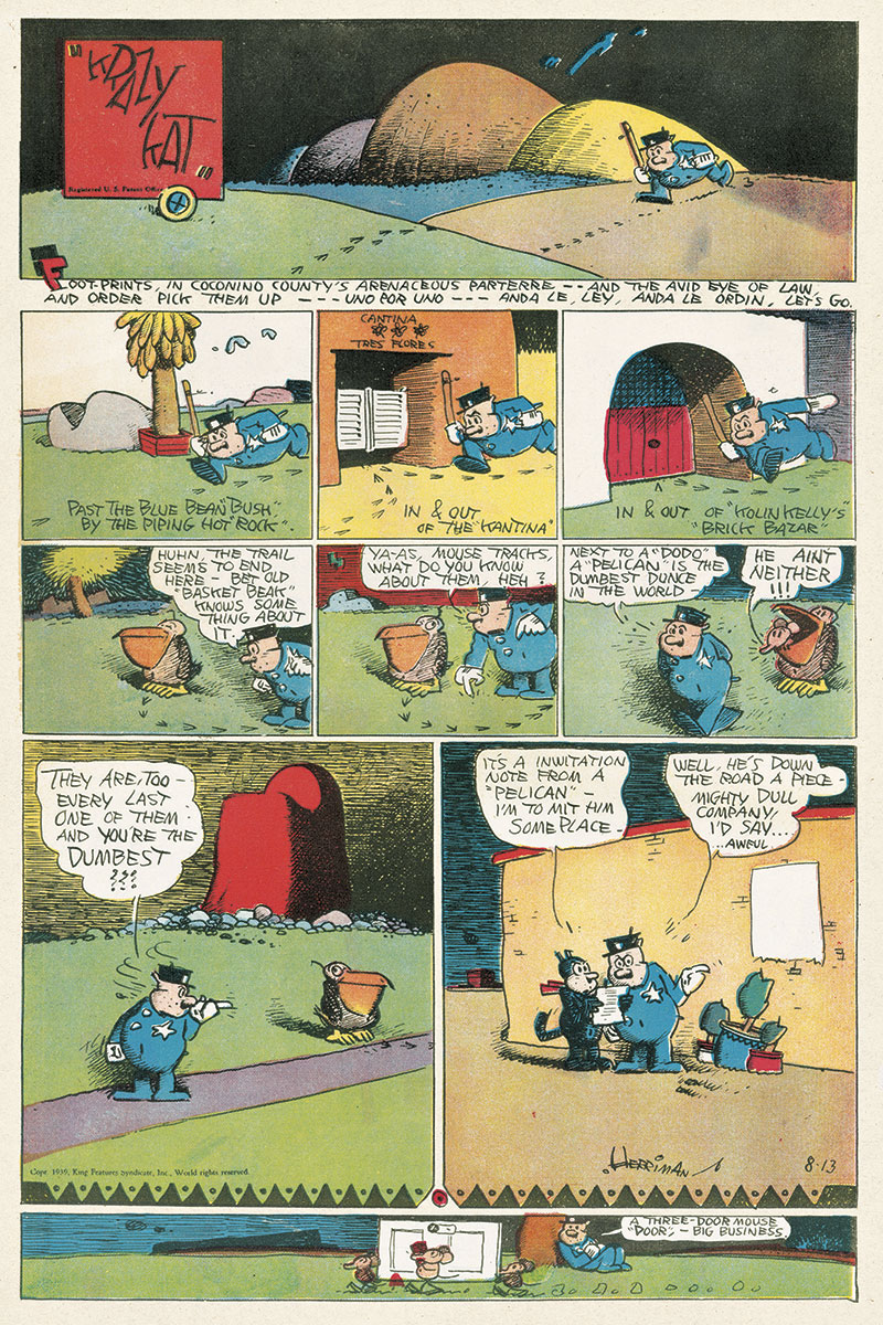 photo courtesy Krazy Kat: A Celebration of Sundays, Sunday Press, 2010; Krazy Kat comic published on August 13, 1939.