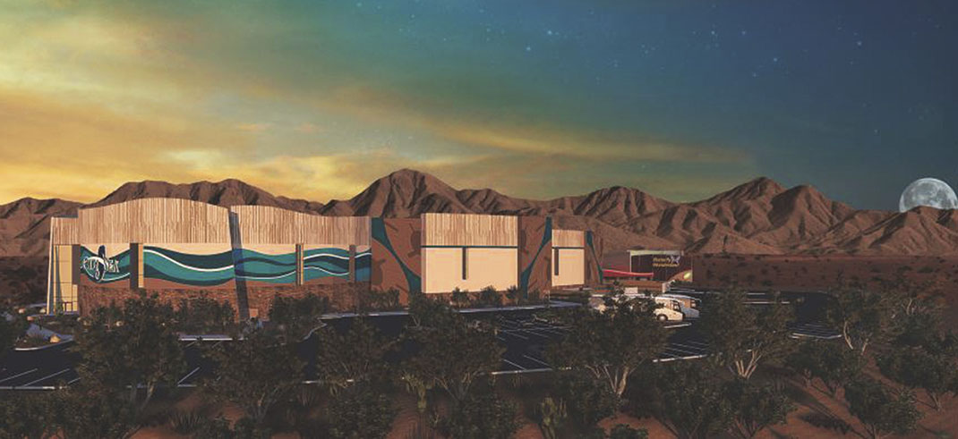 photo courtesy Odysea Aquarium; rendering of OdySea building