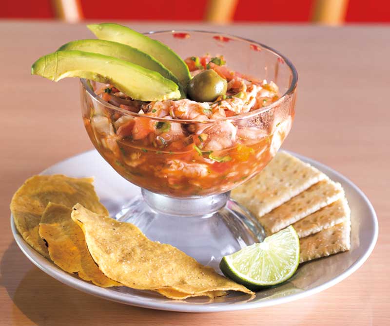 photos by Blake Bonillas; shrimp ceviche