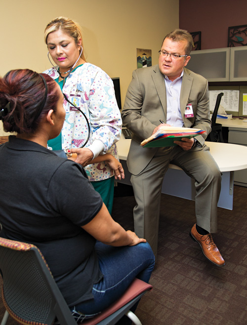 Gregory Gale, MD, chief medical officer at Terros, in a consultation; photo by Mirelle inglefield Gregory Gale, MD, chief medical officer at Terros, in a consultation; photo by Mirelle inglefield