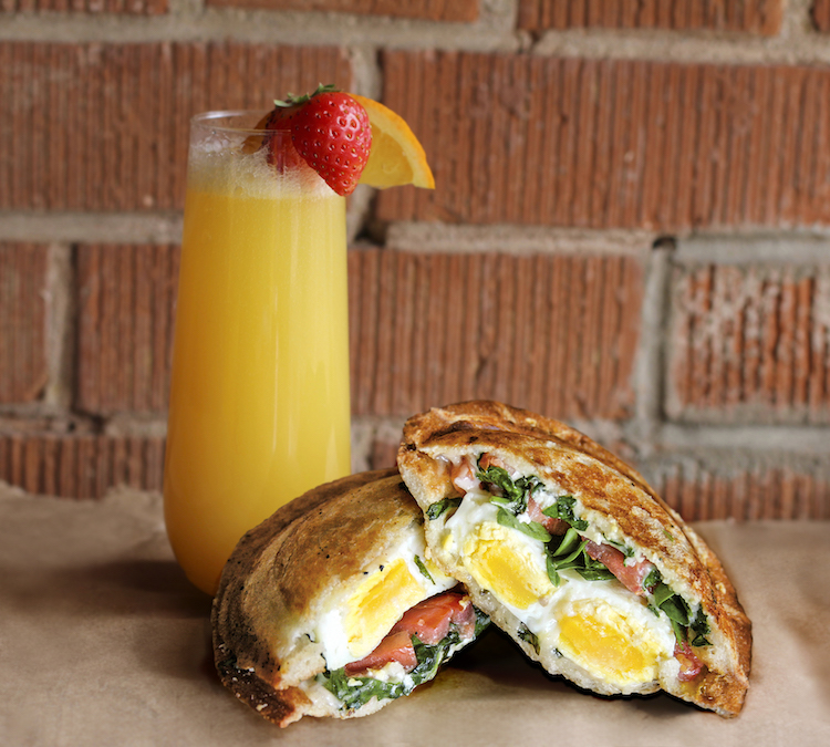Zookz mimosa and breakfast sandwich. Photo courtesy The Media Push.