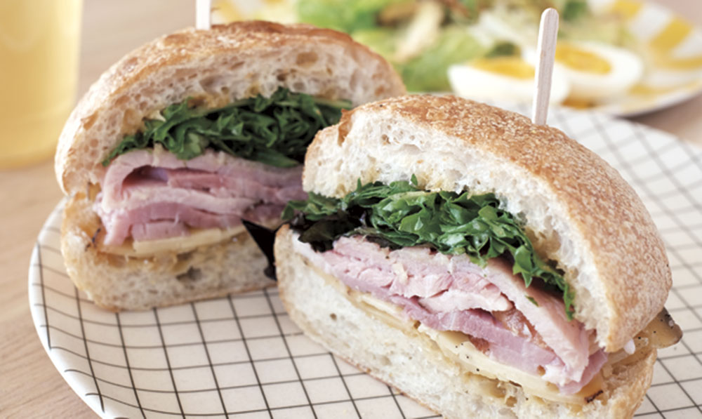 ham ciabatta sandwich; photo by Ken Shoemaker