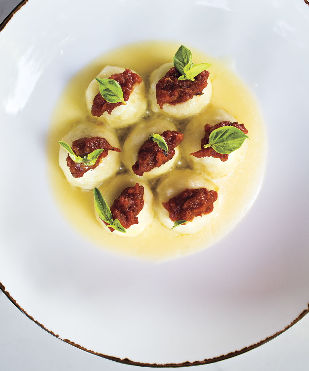 Ricotta and mascarpone gnudi; Photo by Sam Nalven