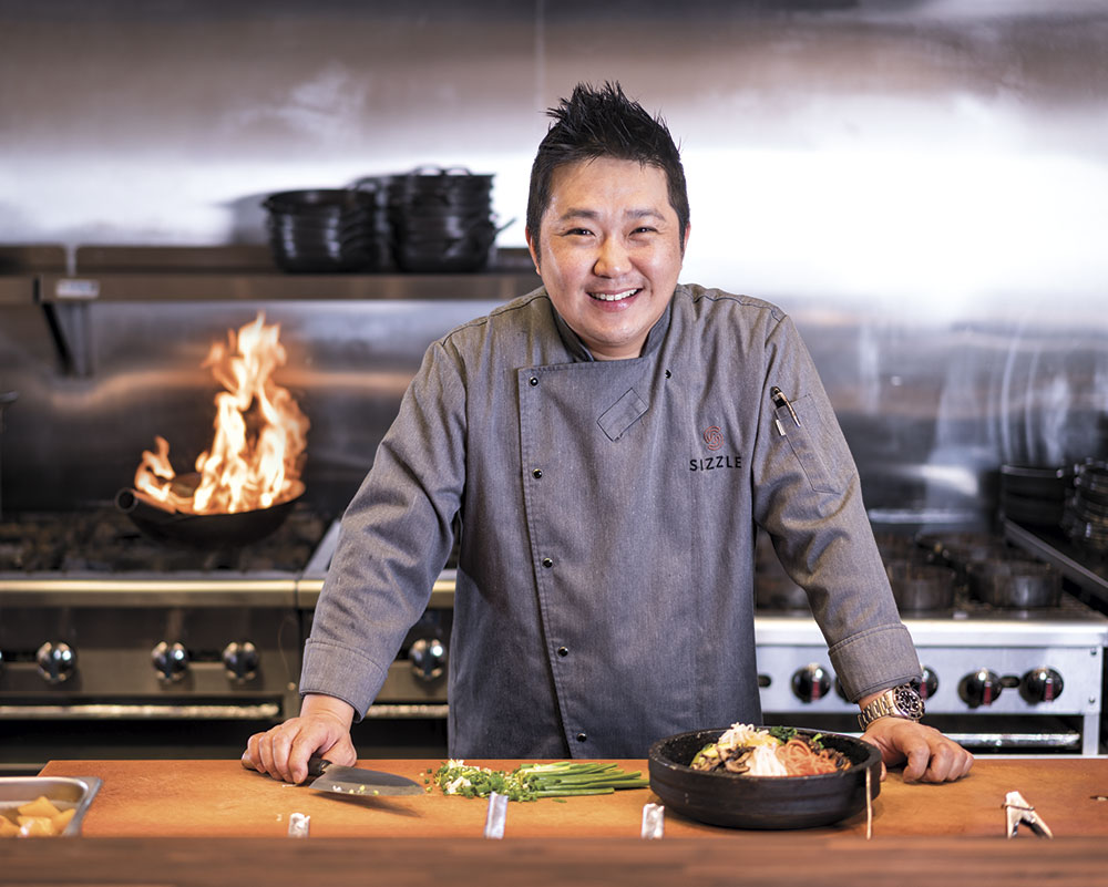 Chef Hyunwook Lee of Sizzle Korean Barbecue; photo by Carl Schultz