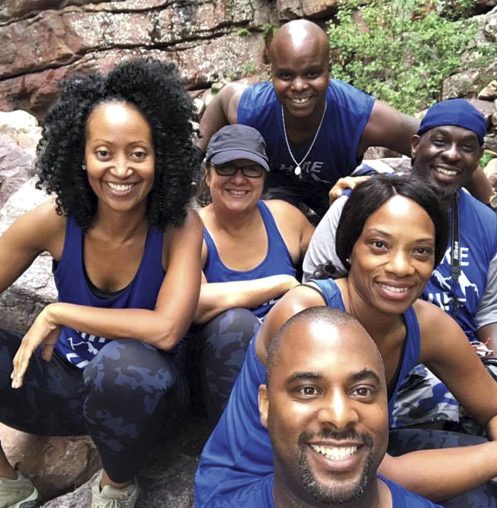 Gray with hiking pals
