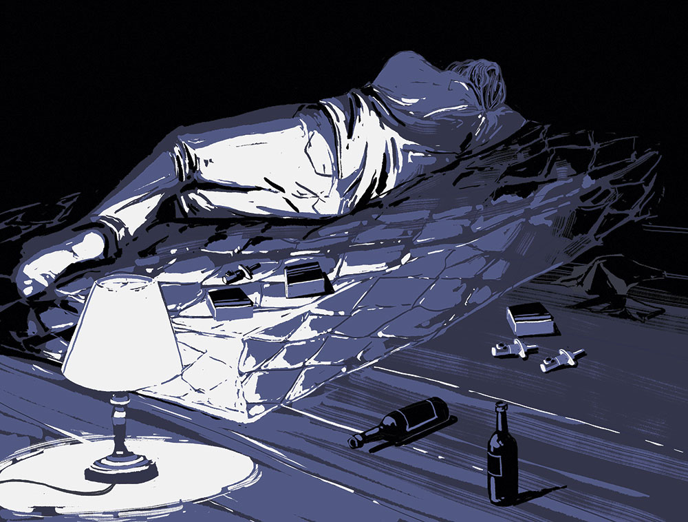 Federal agencies blame the spike in opioid deaths on the aggressive marketing and use of fentanyl-based drugs like Subsys.; Illustration by Pat Kinsella