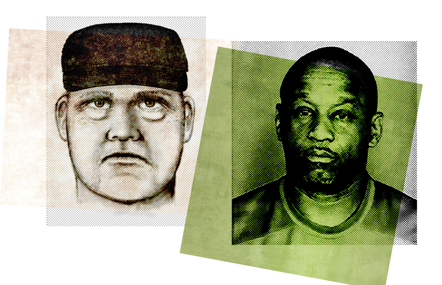 Sketchy likeness: The original police sketch of Jones differed wildly from his 2009 booking photo, right; Photos courtesy Phoenix P.D.; Scottsdale P.D.