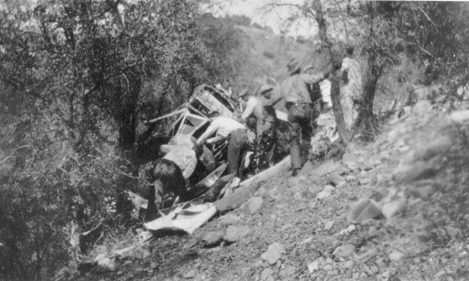 Crash site in Hellsgate Wilderness; Photo courtesy San Diego Air & Space Museum