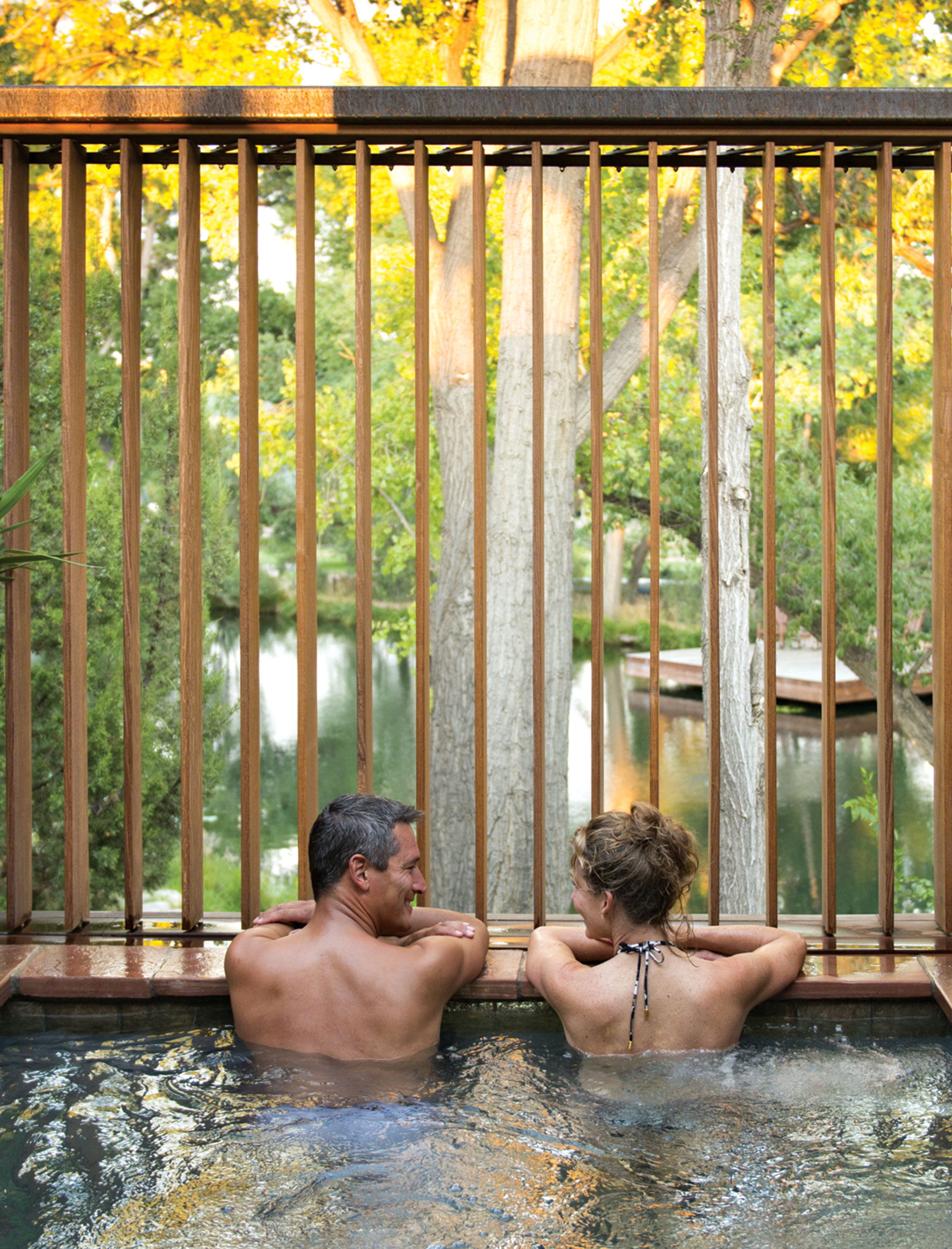Ojitos soaking tub at Sunrise Springs Spa Resort; Photo courtesy Sunrise Springs Spa Resort