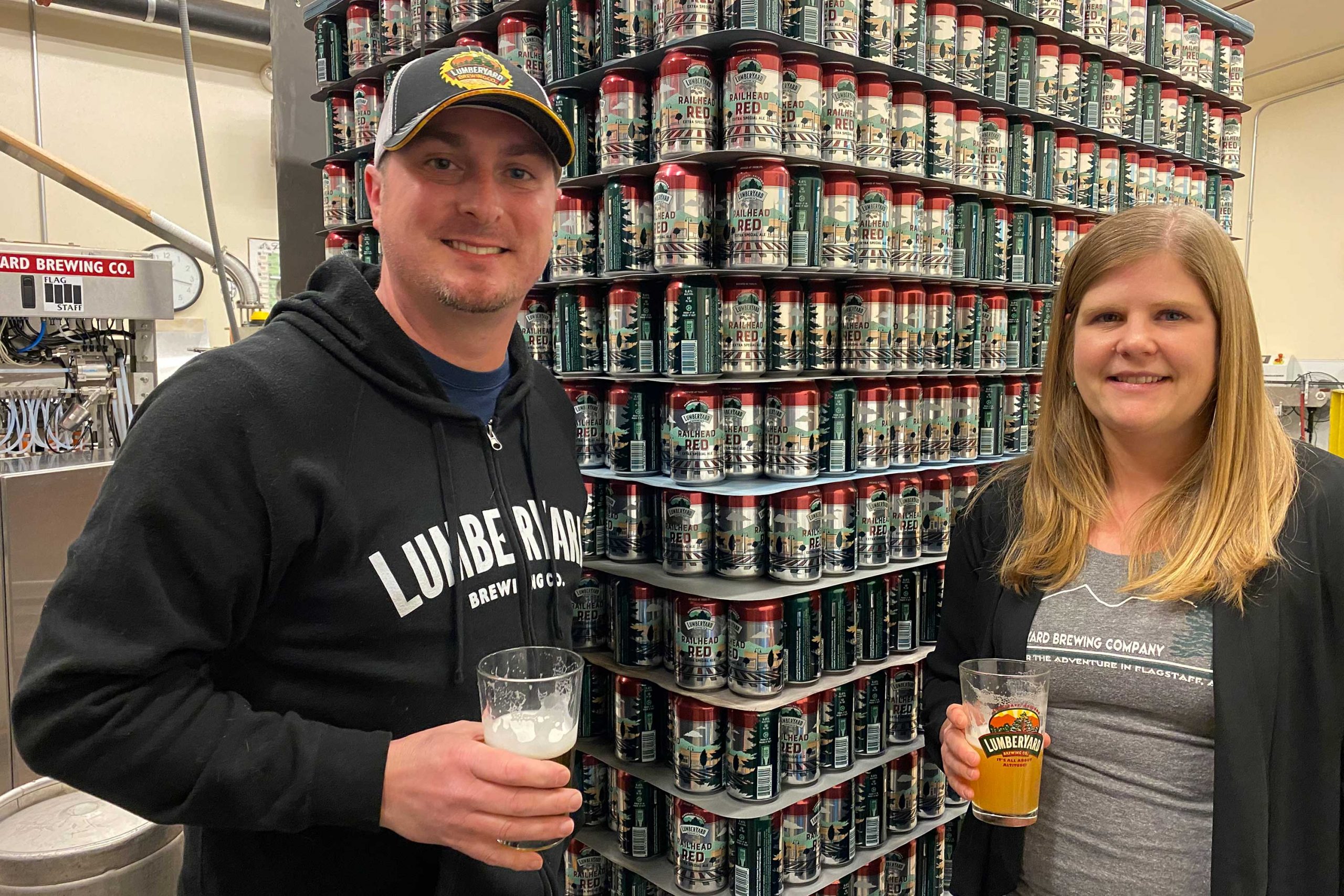Lead brewer Gary Blazevich and LumberYard owner Kelly Hanseth