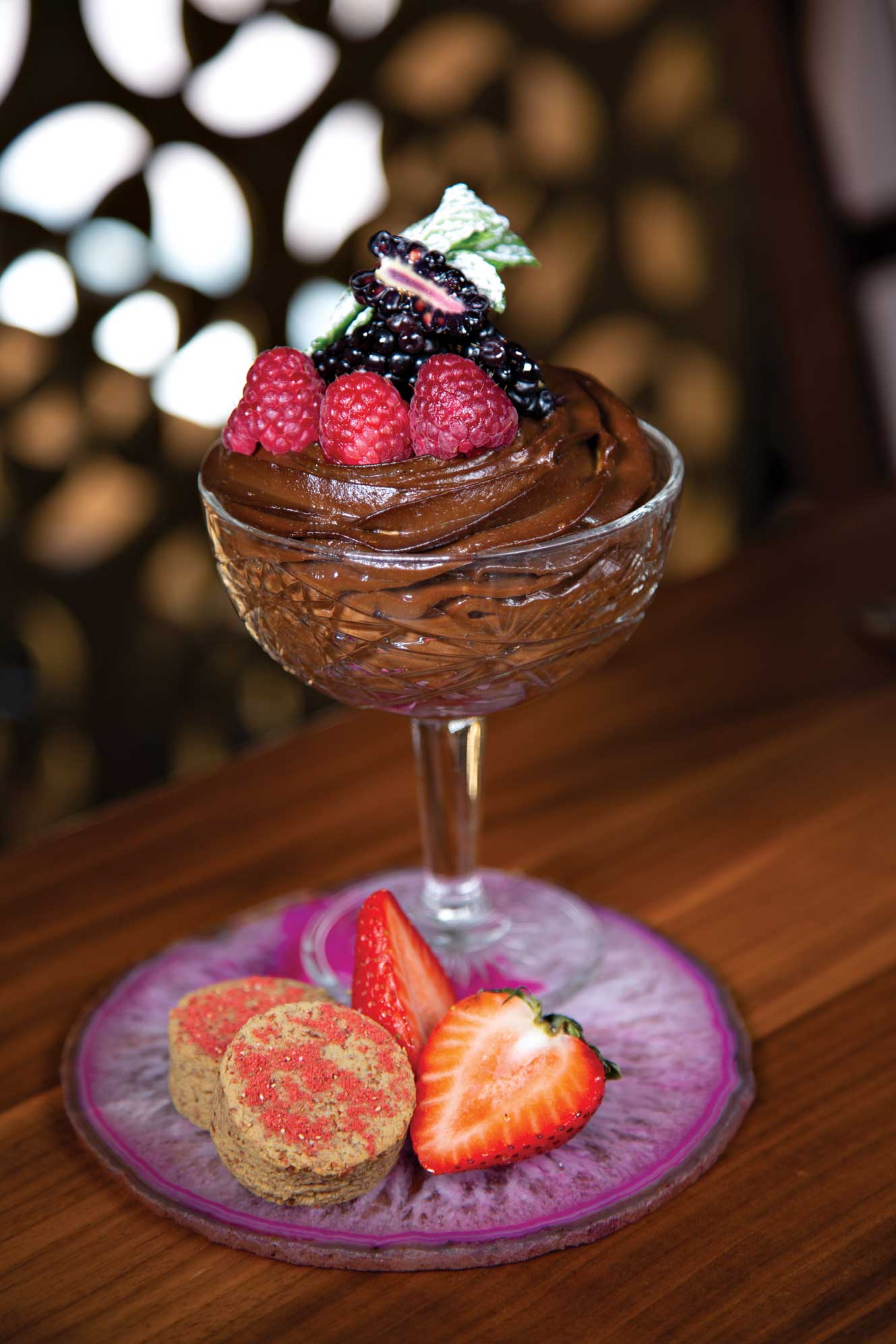 Avocado chocolate mousse at Sante.