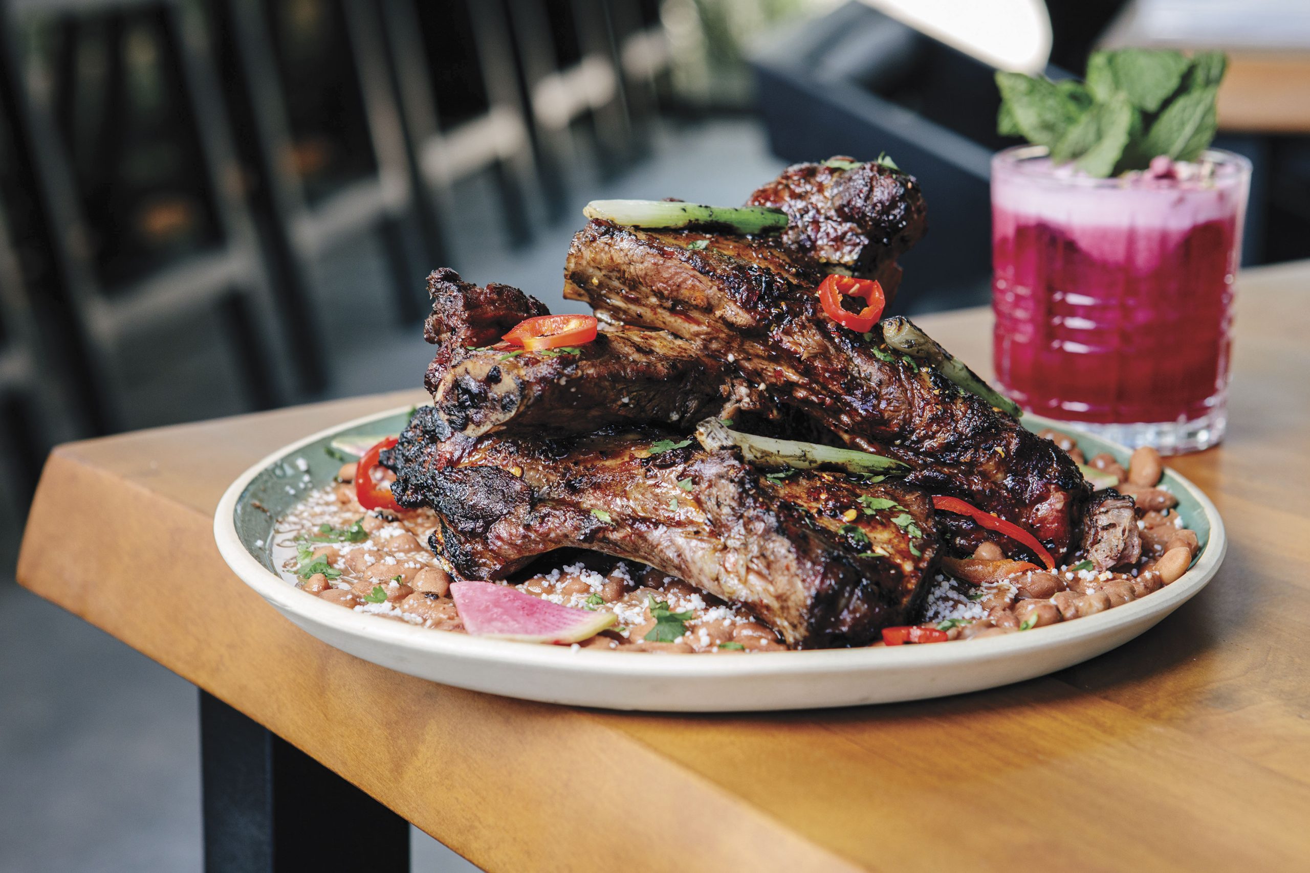 Backbone ribs with salsa macha Backbone ribs with salsa macha