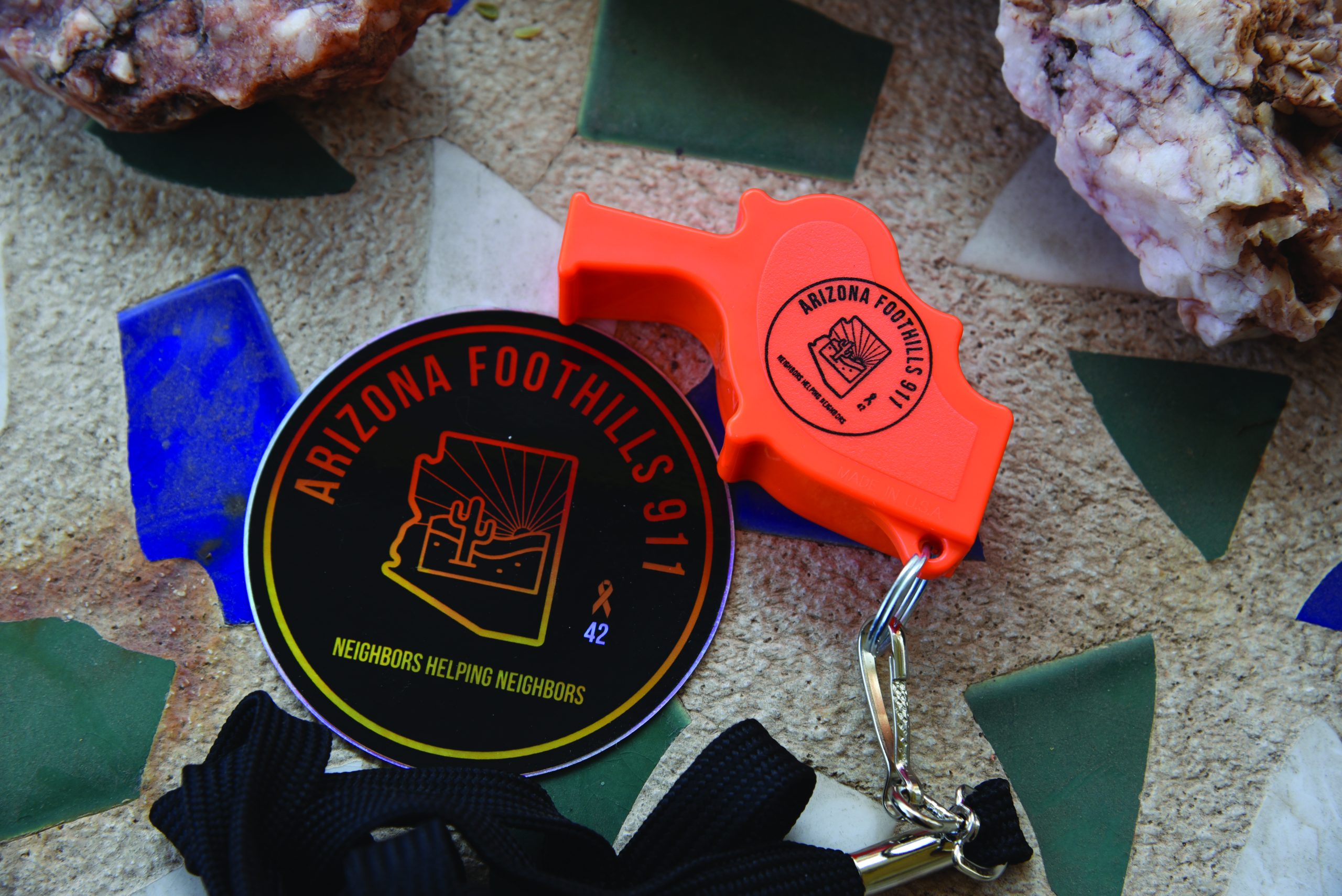 The organization’s 120-decibel safety whistles