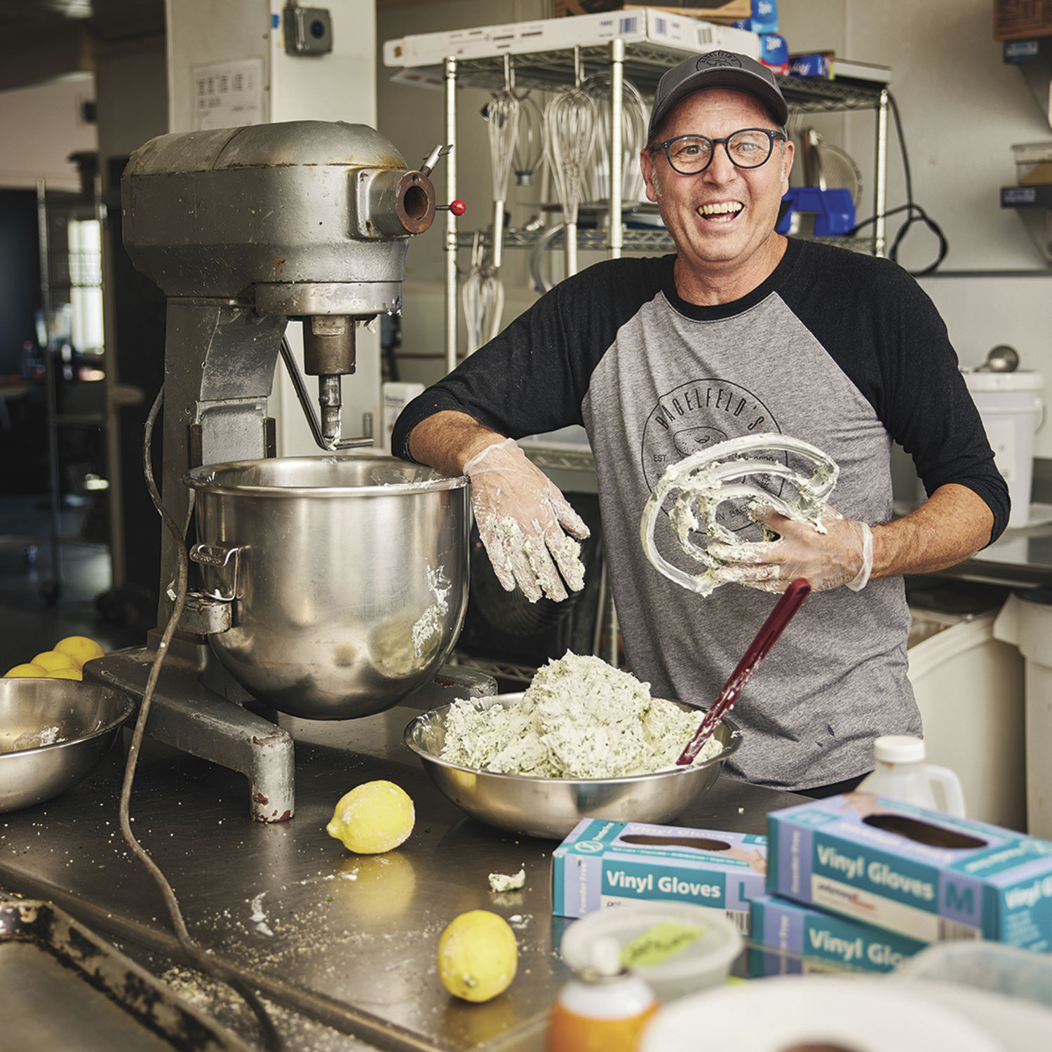 Blonkenfeld prepares his secret bagel recipe.; Photo by Brandon Tigrett Blonkenfeld prepares his secret bagel recipe.; Photo by Brandon Tigrett