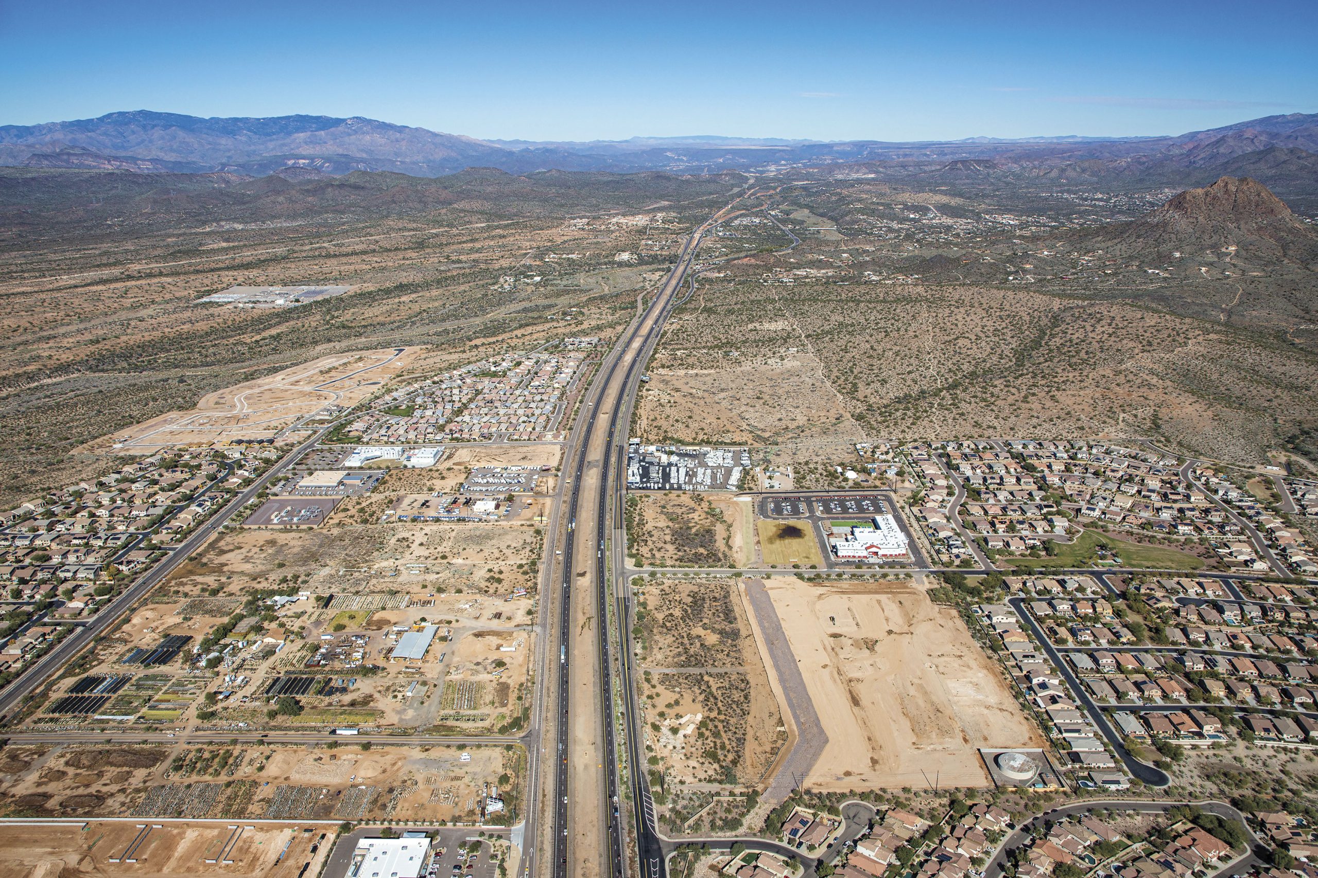 Aerial view of Anthem, looking northbound along Interstate 17; Photo courtesy stock.adobe.com