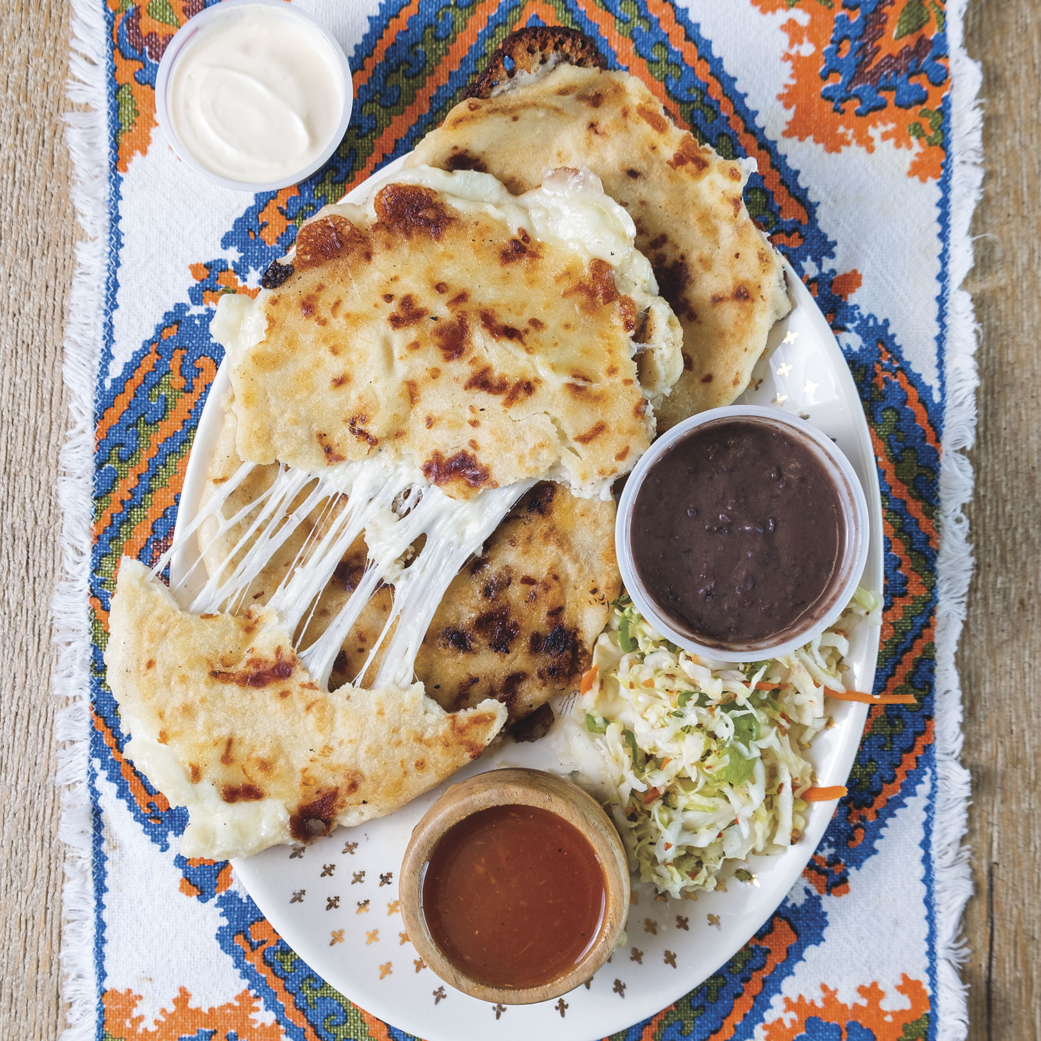 Salvadoreño pupusas; Photo by Mirelle Inglefield Salvadoreño pupusas; Photo by Mirelle Inglefield