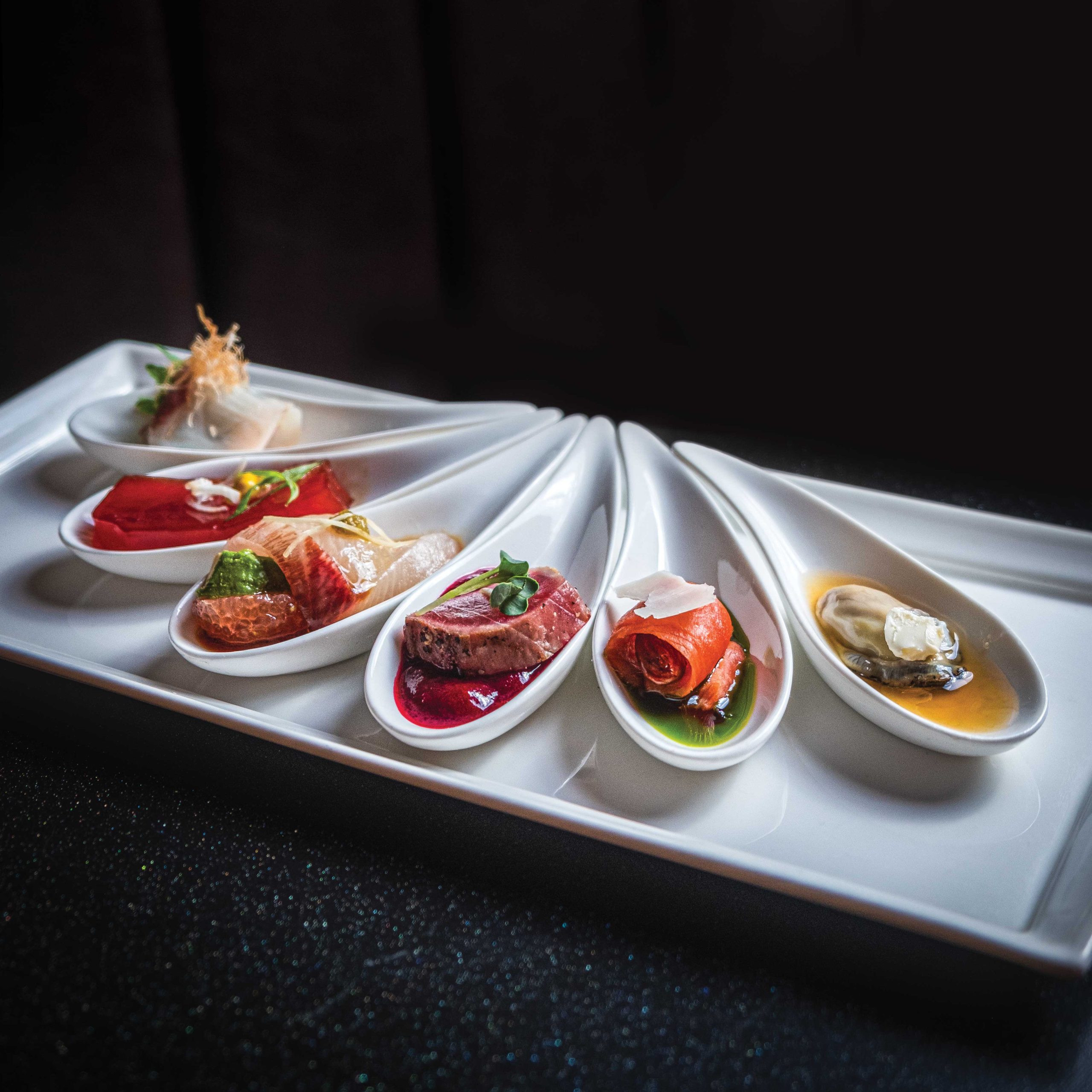 Sashimi spoons at Hai Noon.
