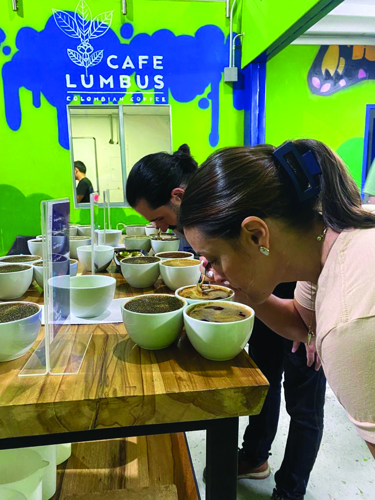 Coffee cupping (akin to a wine tasting) at Cafelumbus Coffee cupping (akin to a wine tasting) at Cafelumbus