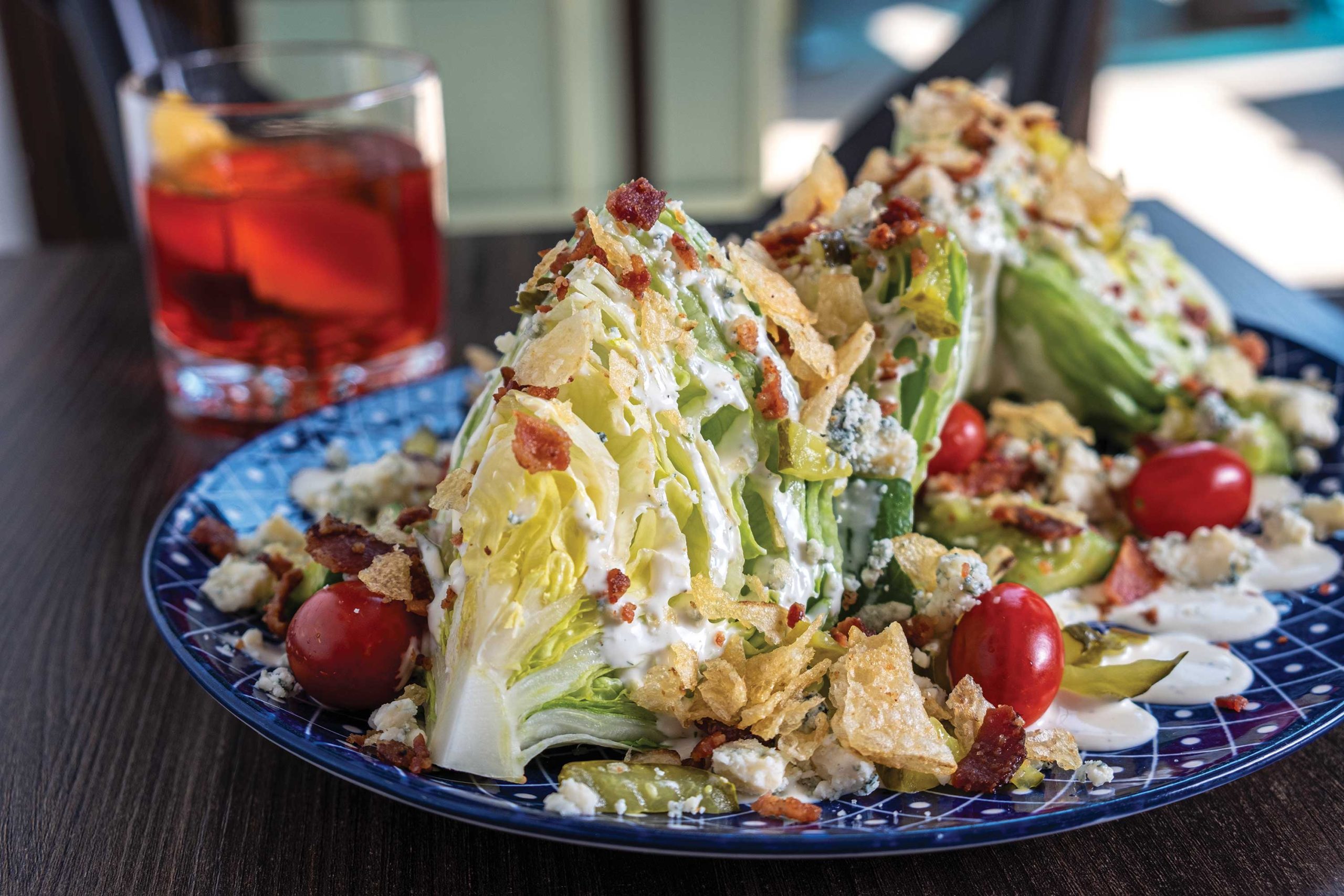Dill pickle wedge salad