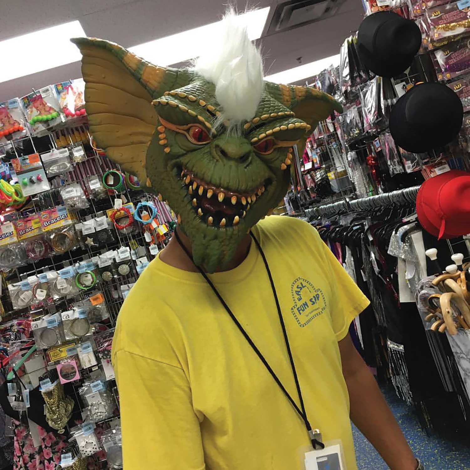 An employee embracing the shop’s goofy spirit, 2016 An employee embracing the shop’s goofy spirit, 2016