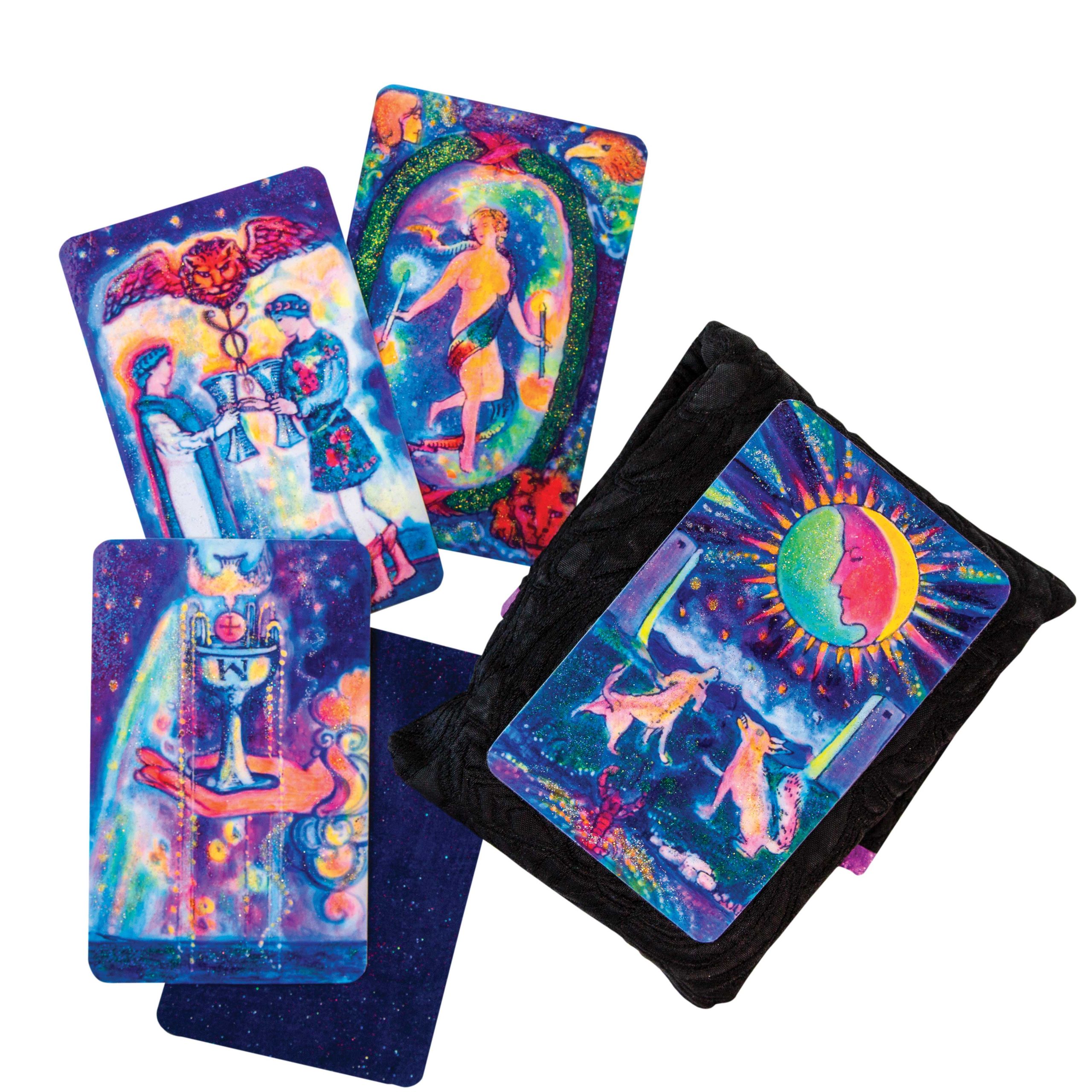 "I always have tarot cards on me," Chamberlin says. "My clients will call me in the middle of the day for a reading, and so I gotta pack heat." "I always have tarot cards on me," Chamberlin says. "My clients will call me in the middle of the day for a reading, and so I gotta pack heat."