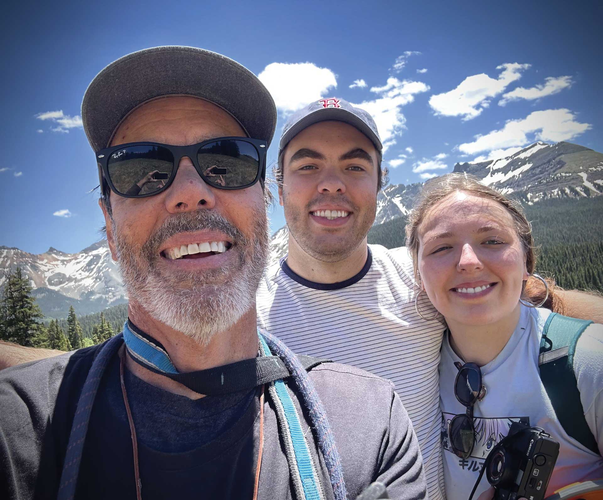 Tucker Woodbury hiking Blue Lake with his kids, Jacob and Milly Tucker Woodbury hiking Blue Lake with his kids, Jacob and Milly