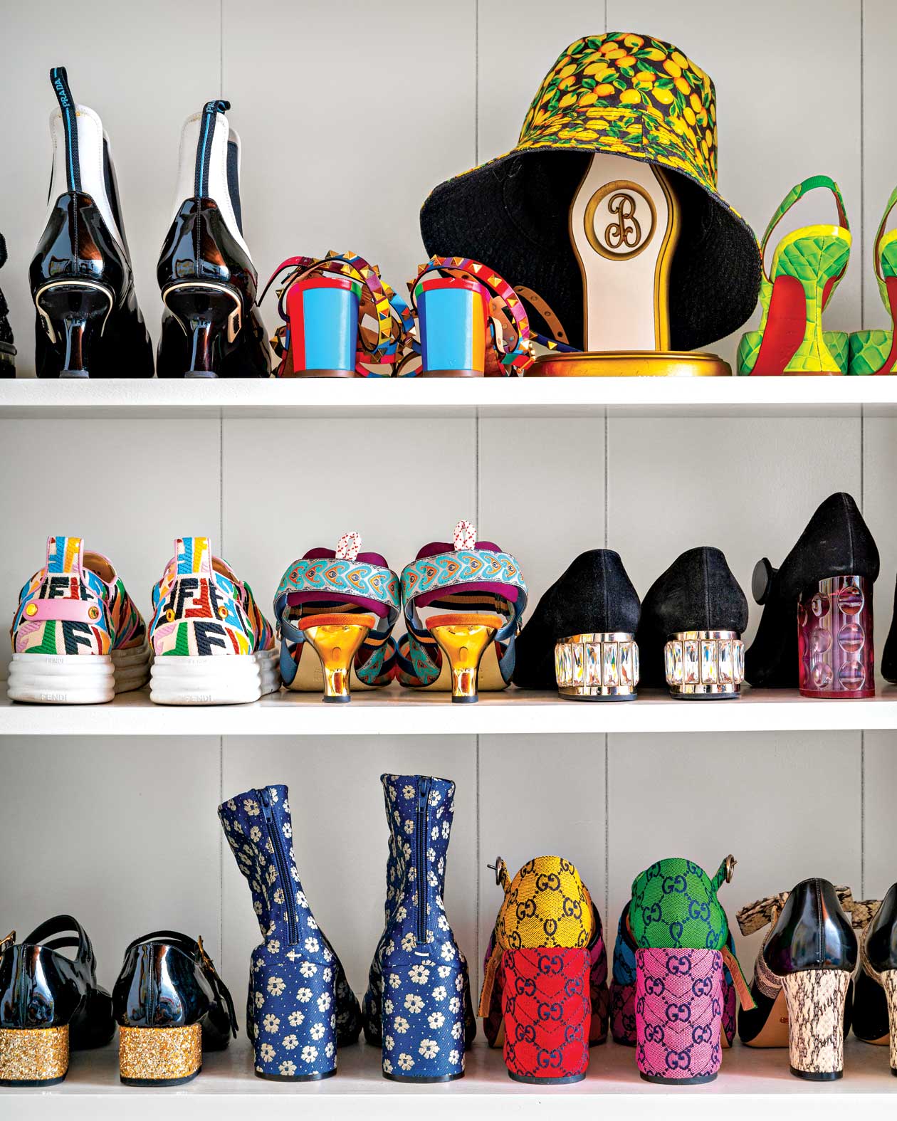 A girl can never have too many shoes, and this collection of colorful high-fashion heels is right at home in Buckingham’s office. A girl can never have too many shoes, and this collection of colorful high-fashion heels is right at home in Buckingham’s office.