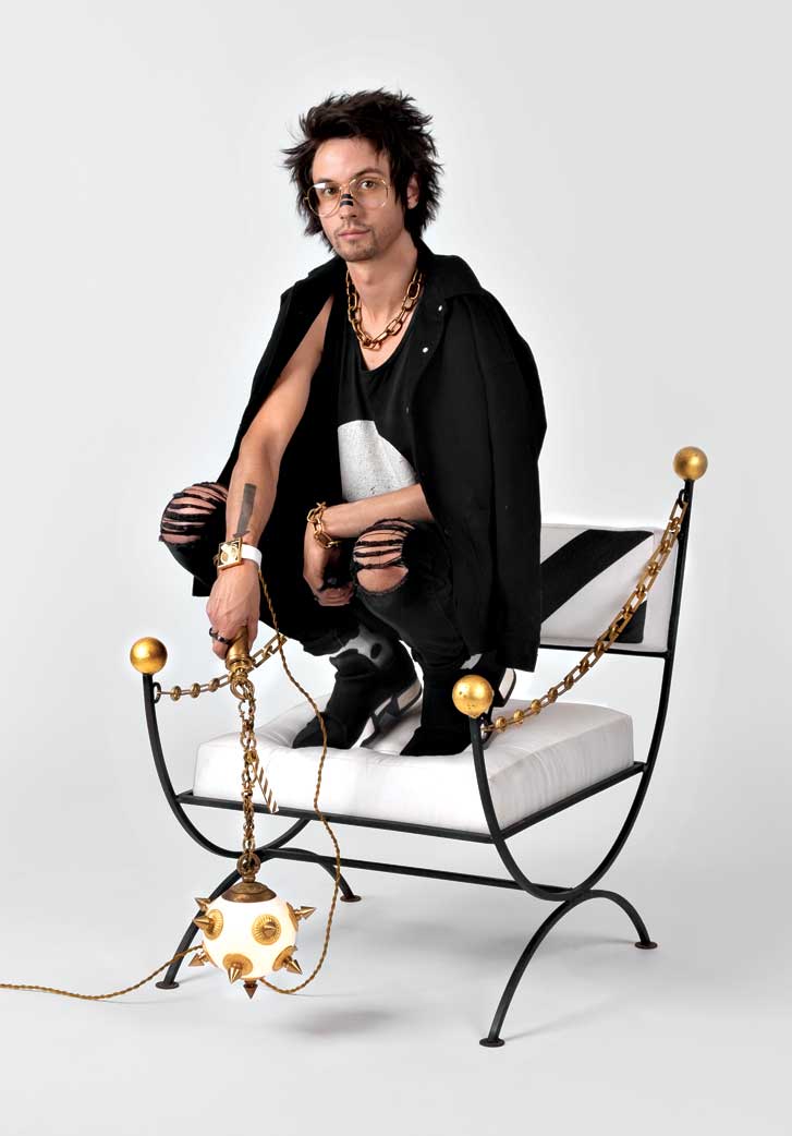 Miles Willis McDermott, perched on one of the first chairs he designed. Miles Willis McDermott, perched on one of the first chairs he designed.