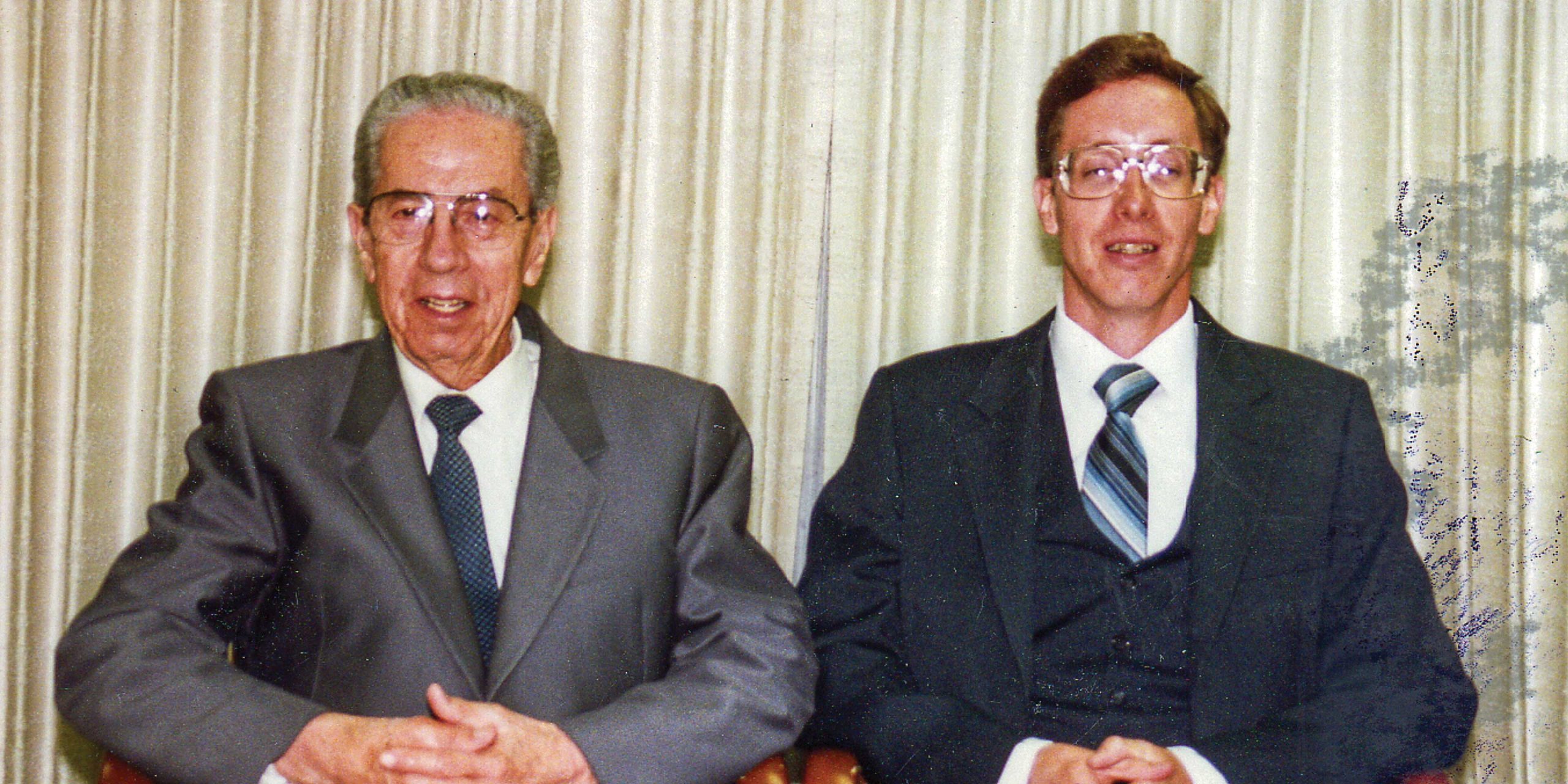 Jeffs (right) with father Rulon in the Netflix documentary series Keep Sweet: Pray and Obey Jeffs (right) with father Rulon in the Netflix documentary series Keep Sweet: Pray and Obey