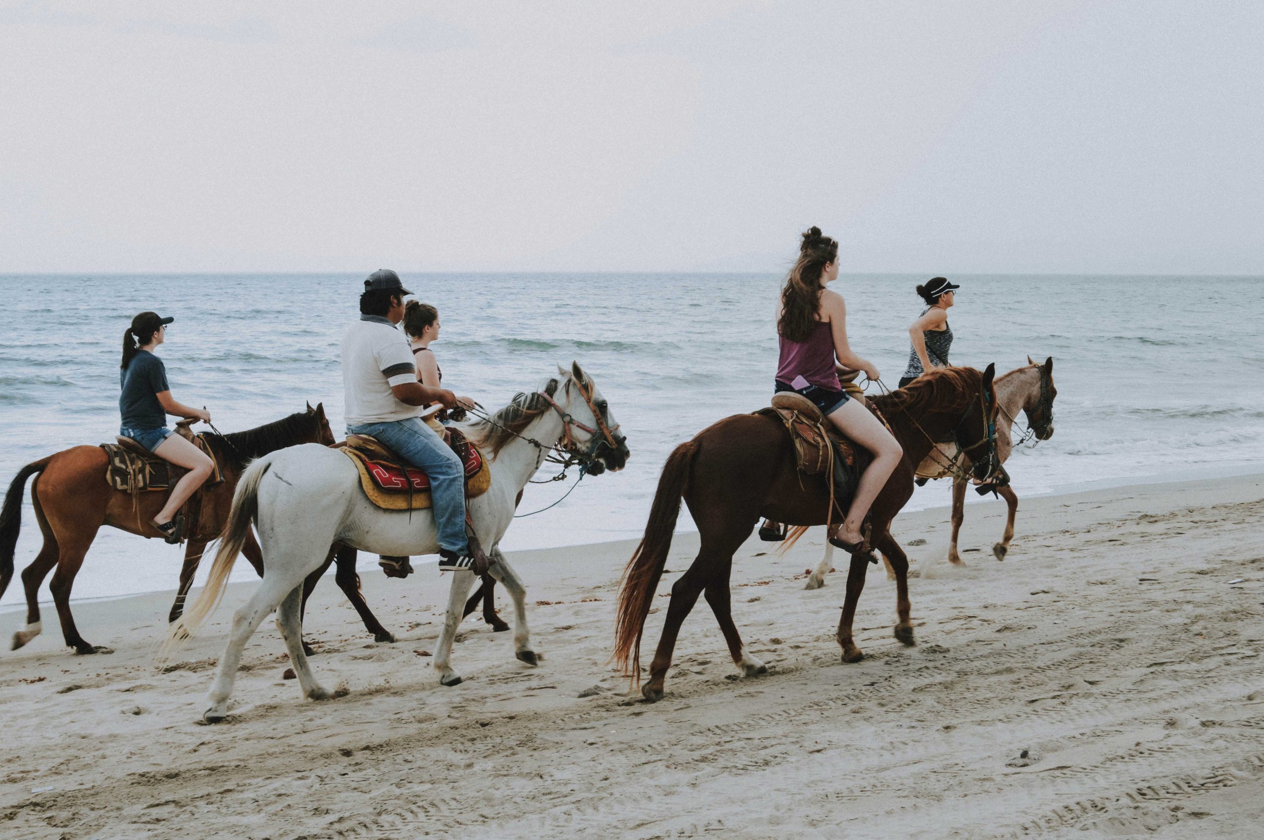 Horseback riding on the beach Horseback riding on the beach