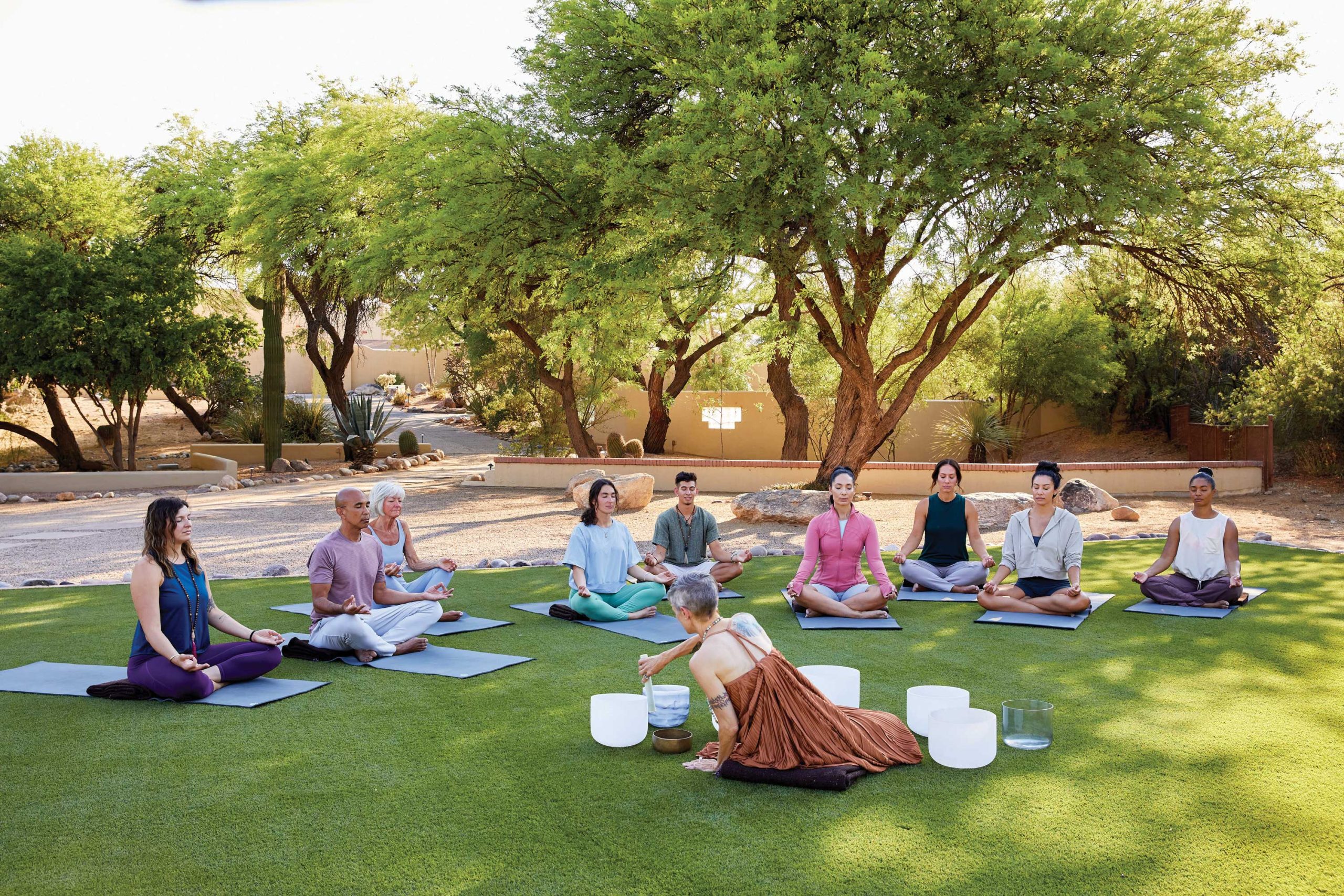 Sound bowls at Miraval Arizona; courtesy Miraval Arizona Resort & Spa Sound bowls at Miraval Arizona; courtesy Miraval Arizona Resort & Spa