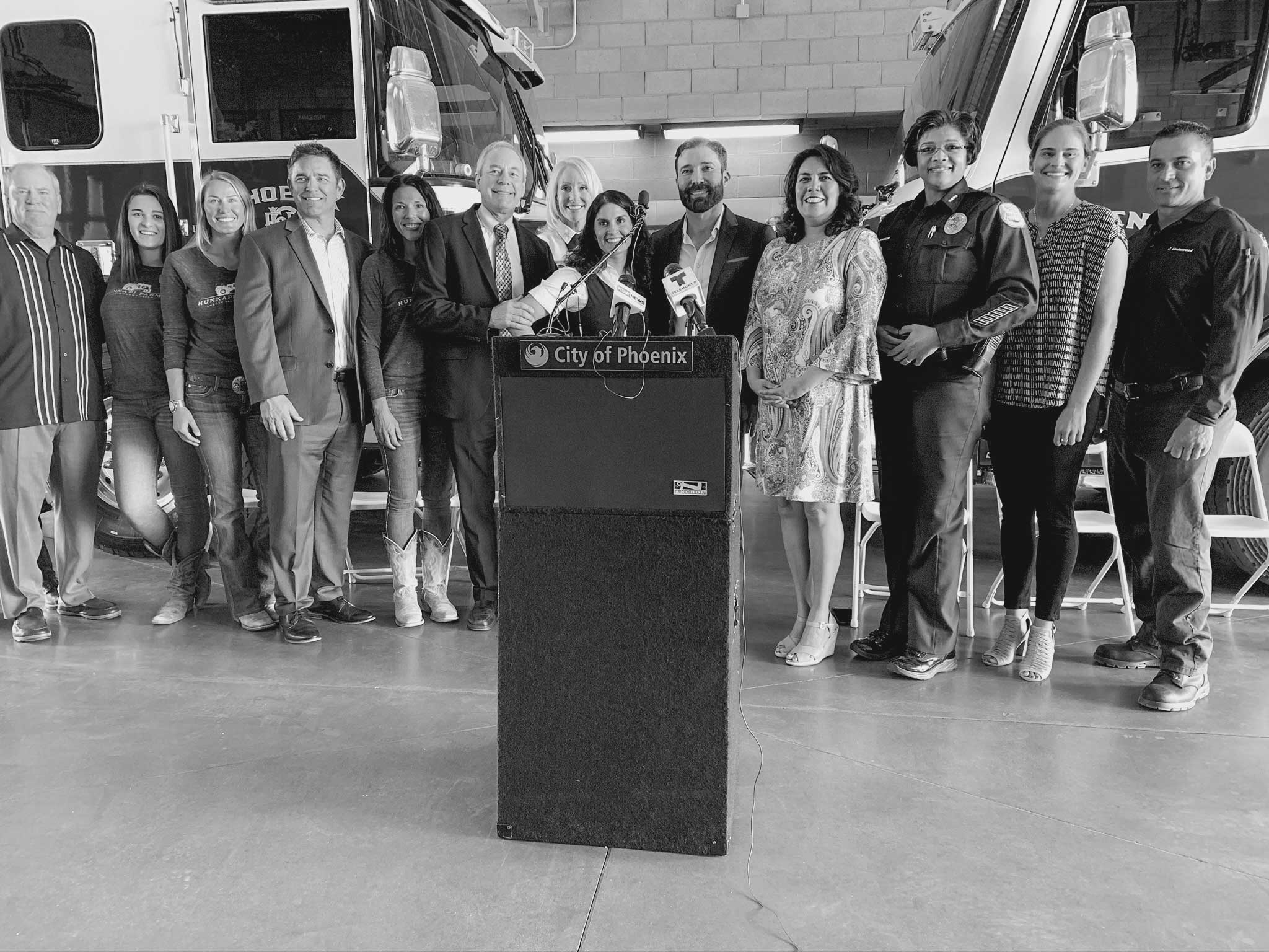 press conference with the City of Phoenix in 2019 announcing the First Responder Cancer Screening Program with Vincere press conference with the City of Phoenix in 2019 announcing the First Responder Cancer Screening Program with Vincere