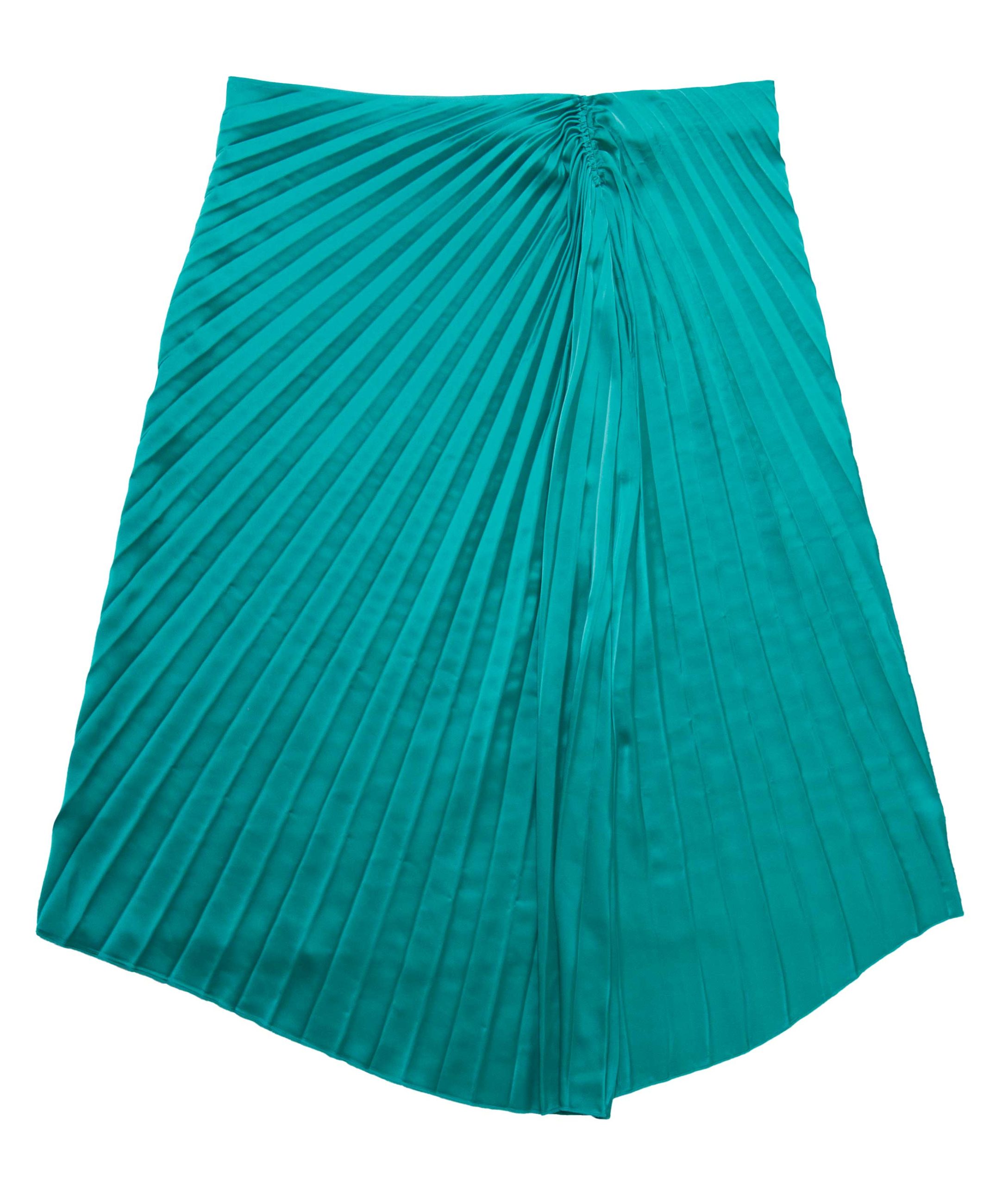 Worthington Porcelain Green long Satin skirt $14. Photos by angelina aragon