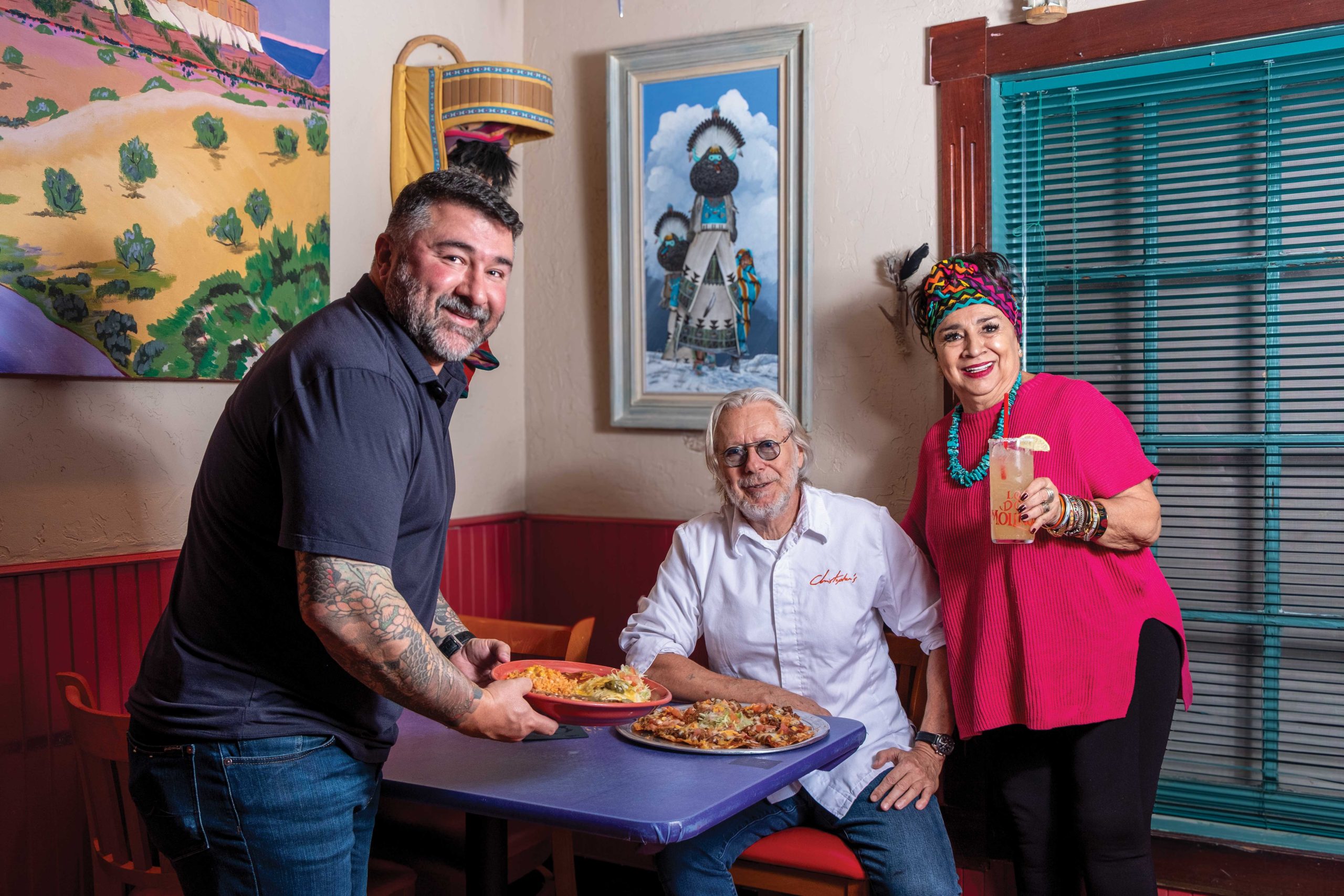 Christopher Gross, center, with Los Dos Molinos owners Drew and Sandy Melton Christopher Gross, center, with Los Dos Molinos owners Drew and Sandy Melton