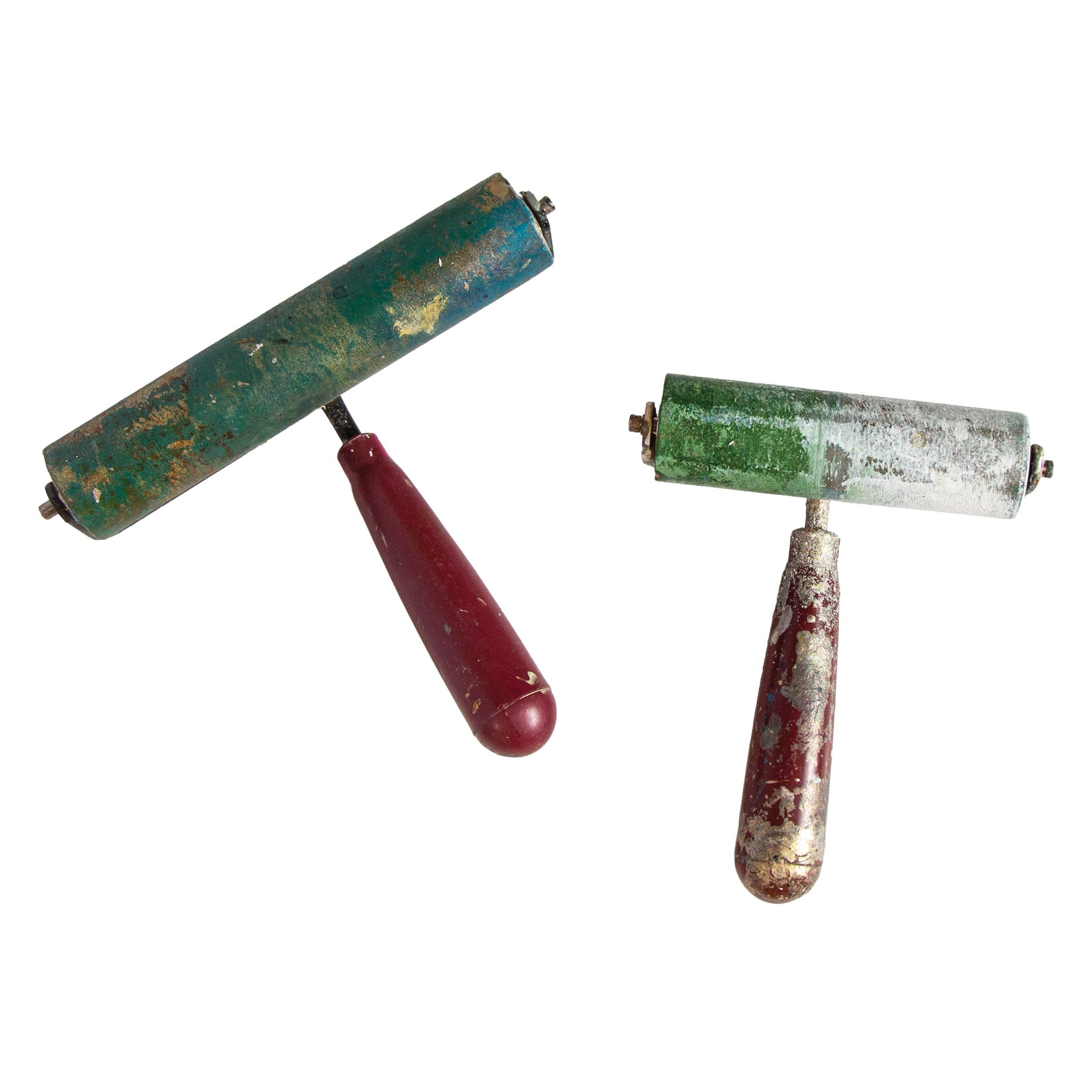 Brayers | The roller-like instrument is "really a printmaking tool, but it gives texture to my paintings. I use different ones depending on how chunky I want the color.” 