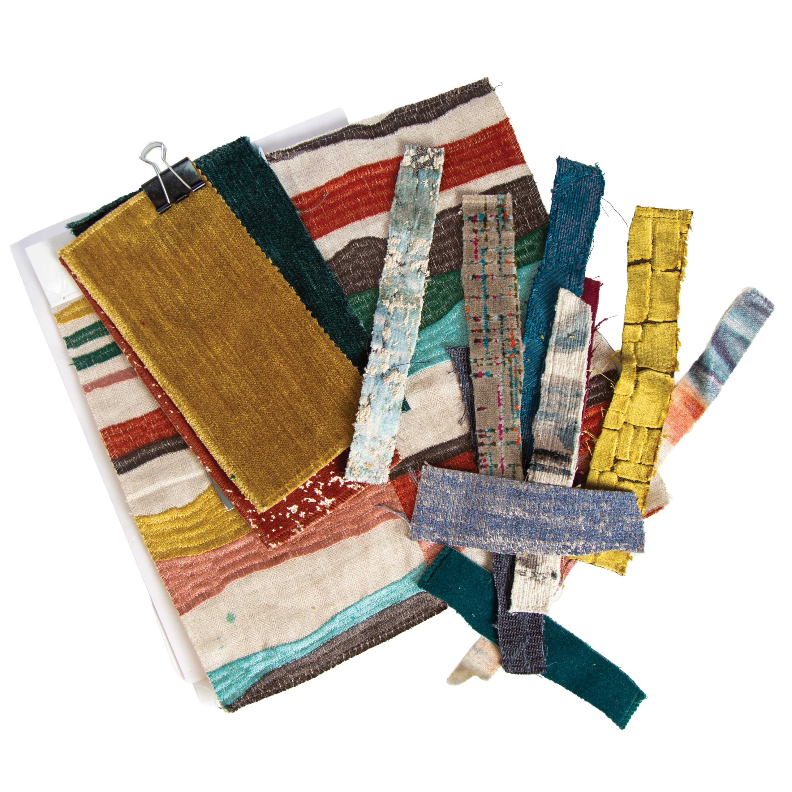 Fabric Swatches | “Designers bring me wallcovering or carpet samples and want a painting that goes with that. I never see a color and say, ‘No, I don’t want to work with that.’” 