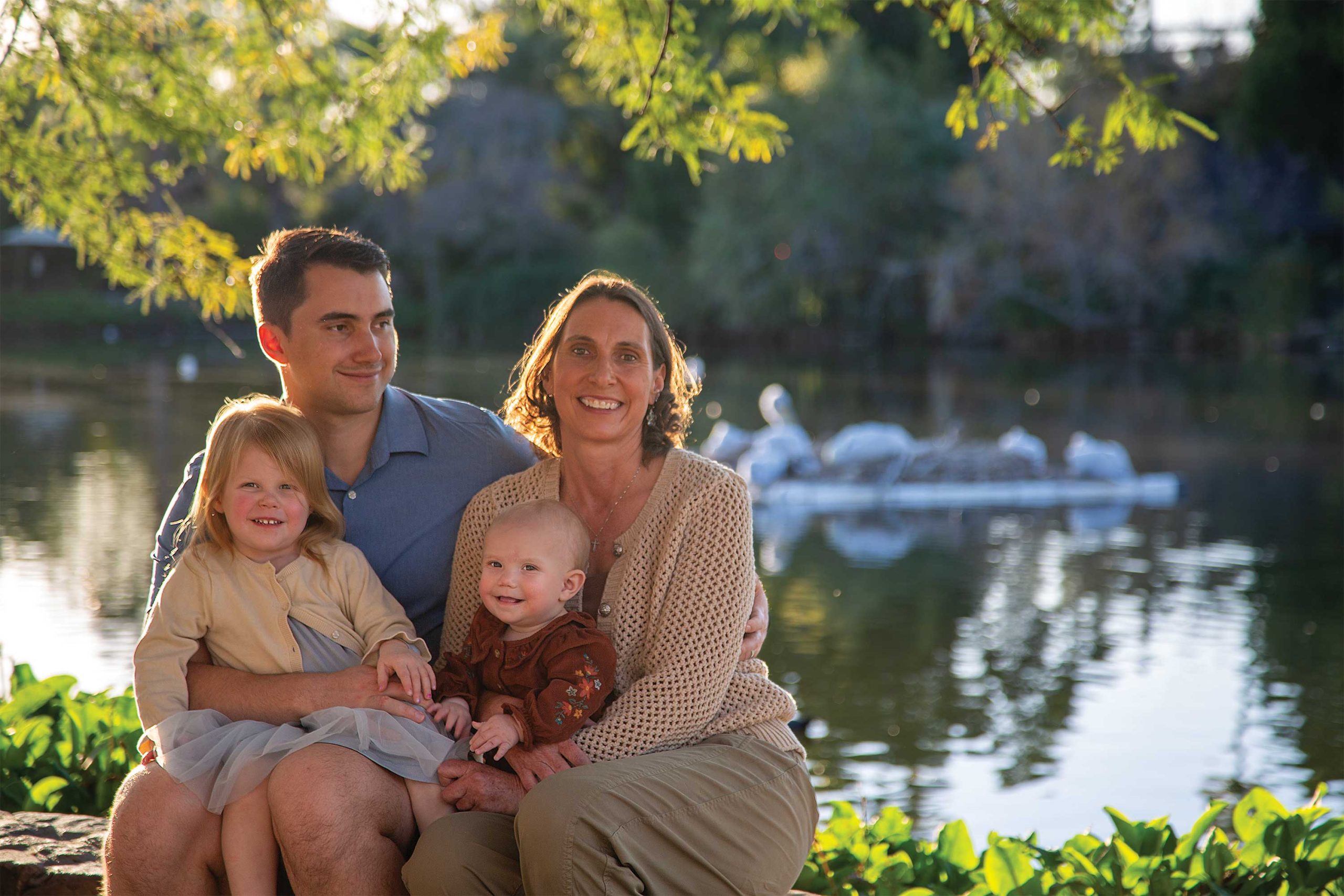 Dr. Wagner, right, with her son, Ted, and grandchildren Lainey, left, and Emilia. Ted is a medical student in the Valley and plans to follow his mom into pediatrics. 