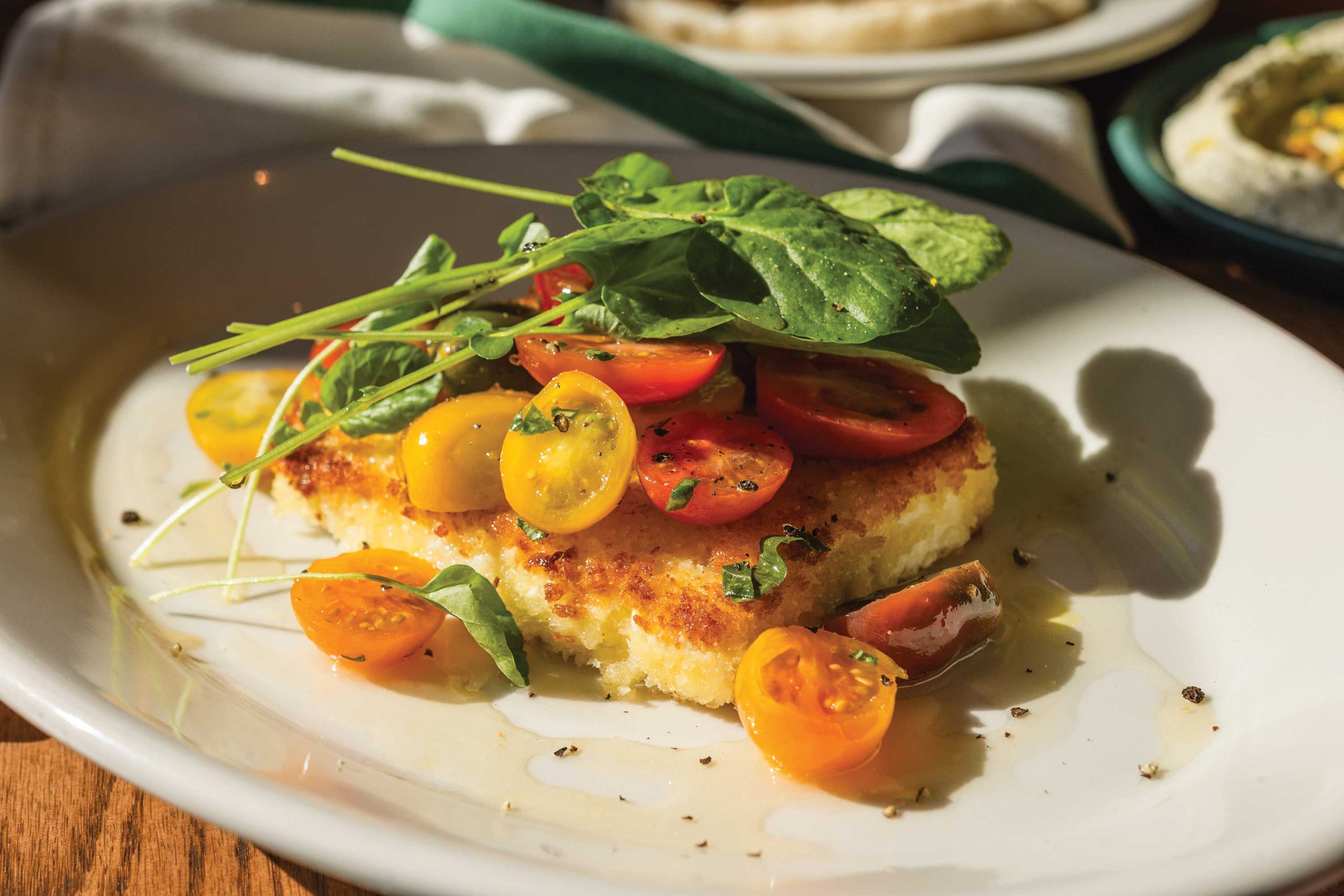seared feta with tomatoes seared feta with tomatoes