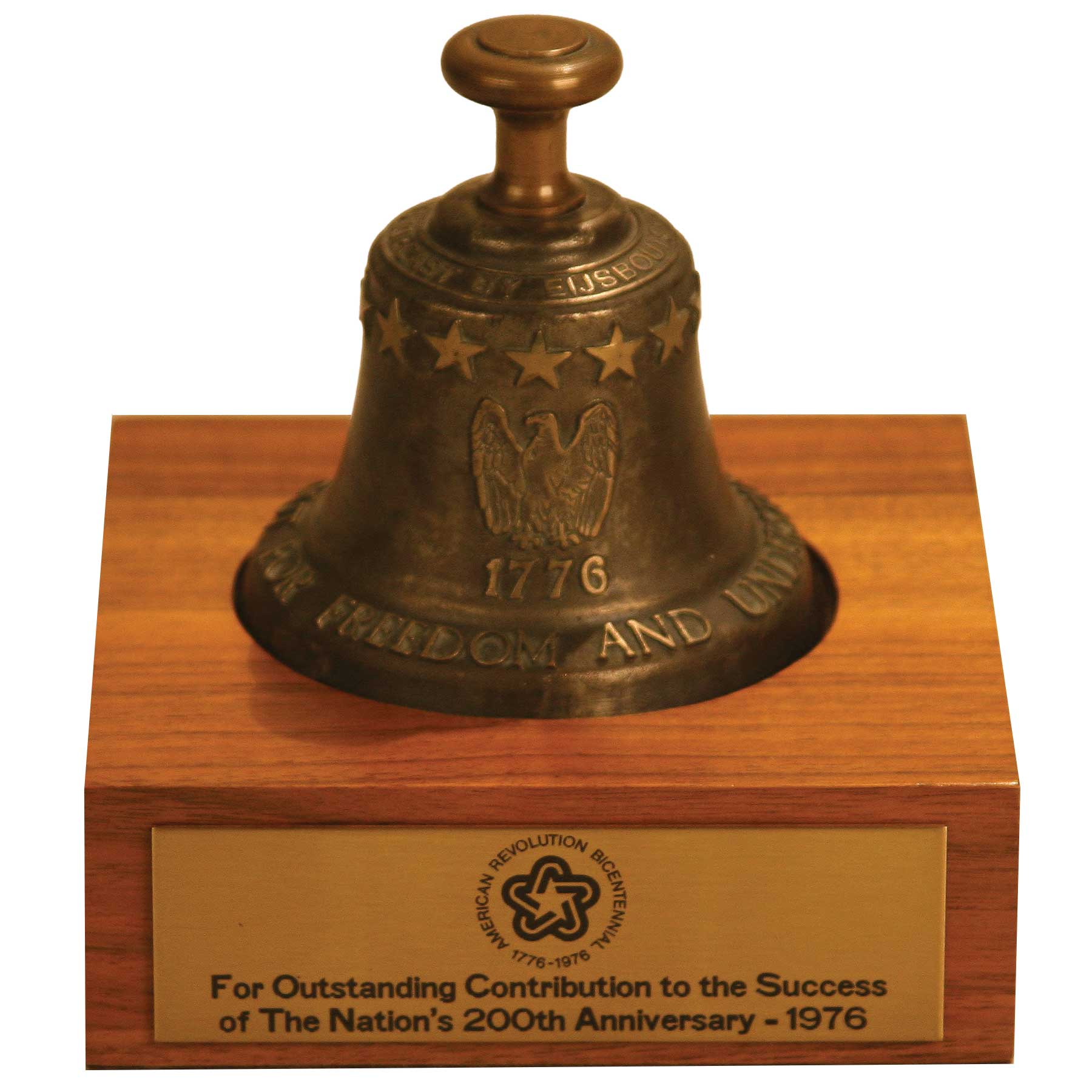 Let Freedom Ring The Liberty Bell was music to the ears of Bicentennial celebrants, but one need not be in Philadelphia to enjoy it. Miniature replicas were popular gifts, such as this one presented to Arizona Governor Raúl Castro. Let Freedom Ring The Liberty Bell was music to the ears of Bicentennial celebrants, but one need not be in Philadelphia to enjoy it. Miniature replicas were popular gifts, such as this one presented to Arizona Governor Raúl Castro.